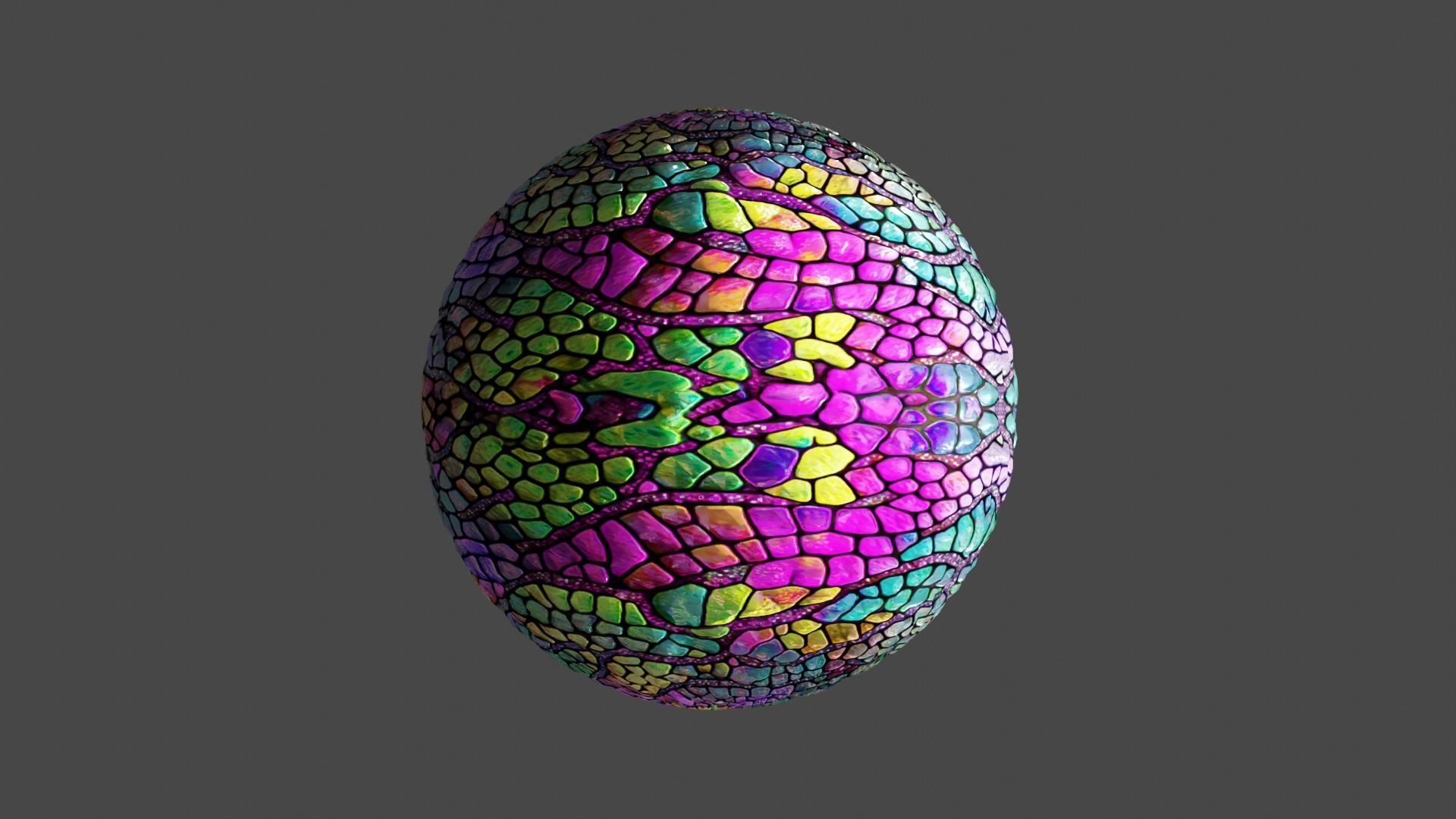 Magic seamless crystal reptile skin Low-poly 3D model_12