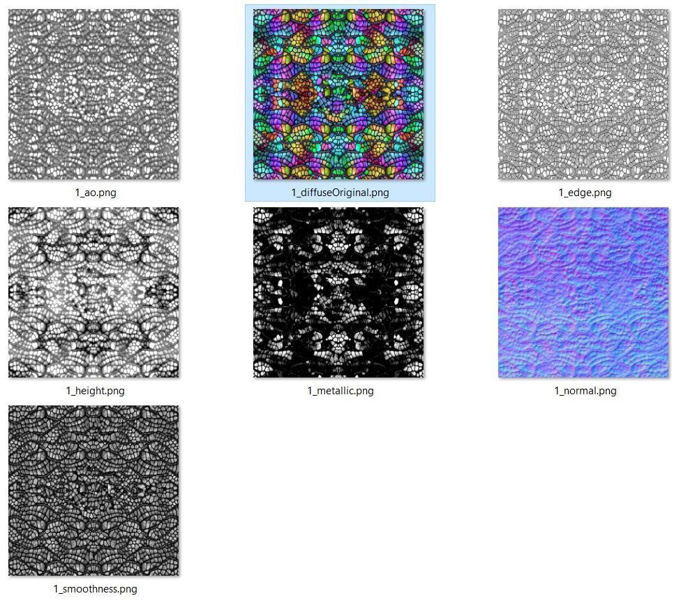 Magic seamless crystal reptile skin Low-poly 3D model_1