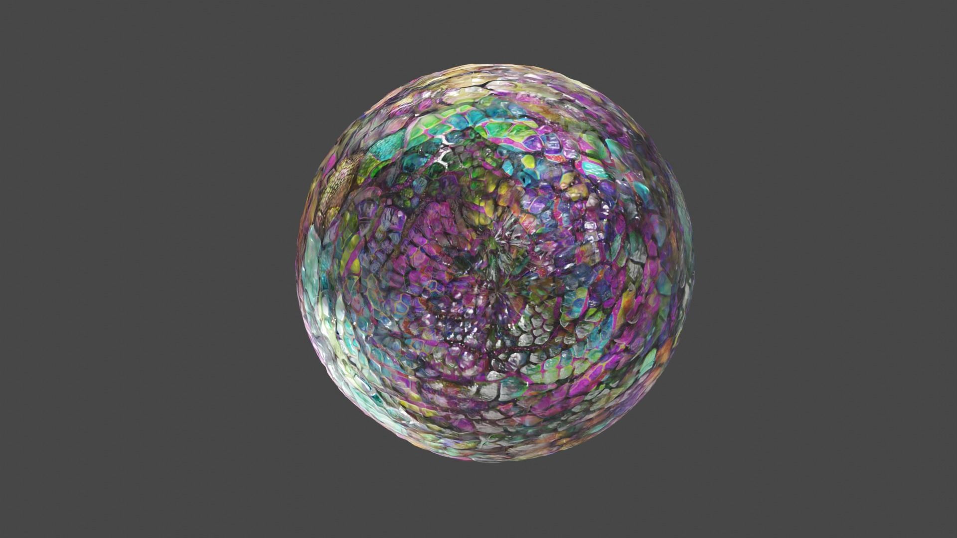 Magic seamless crystal reptile skin Low-poly 3D model_15