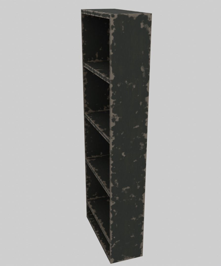 Old wooden wardrobe 3D model_4