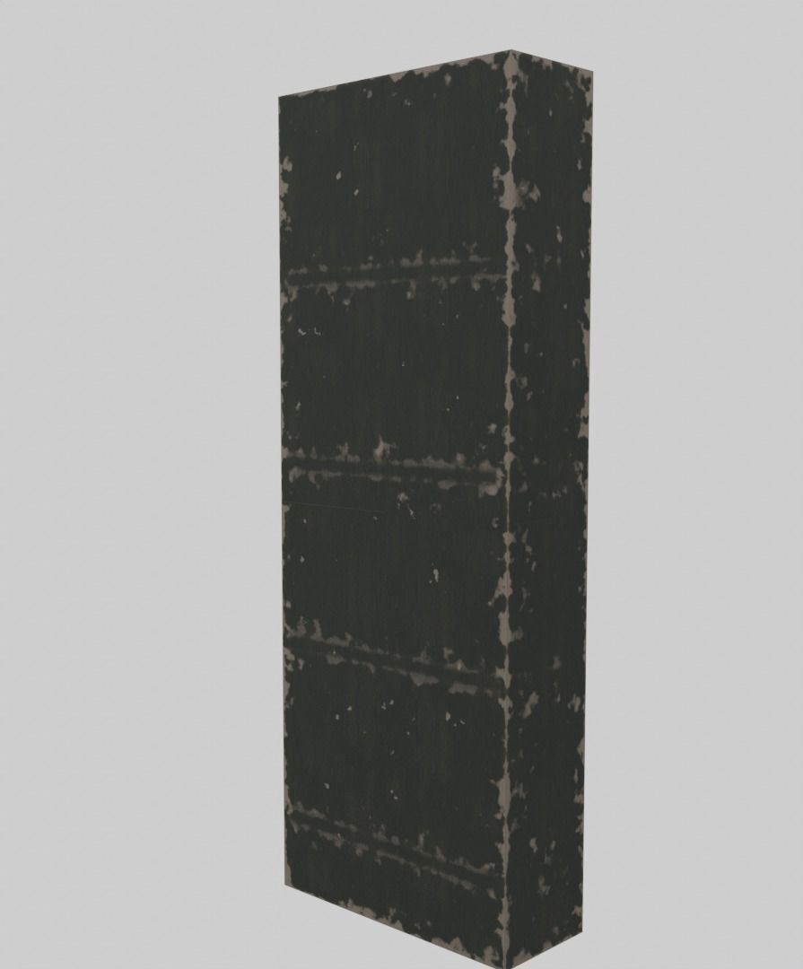 Old wooden wardrobe 3D model_2