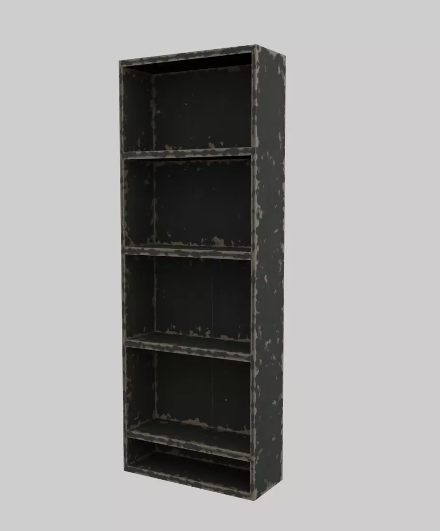 Old wooden wardrobe 3D model_0