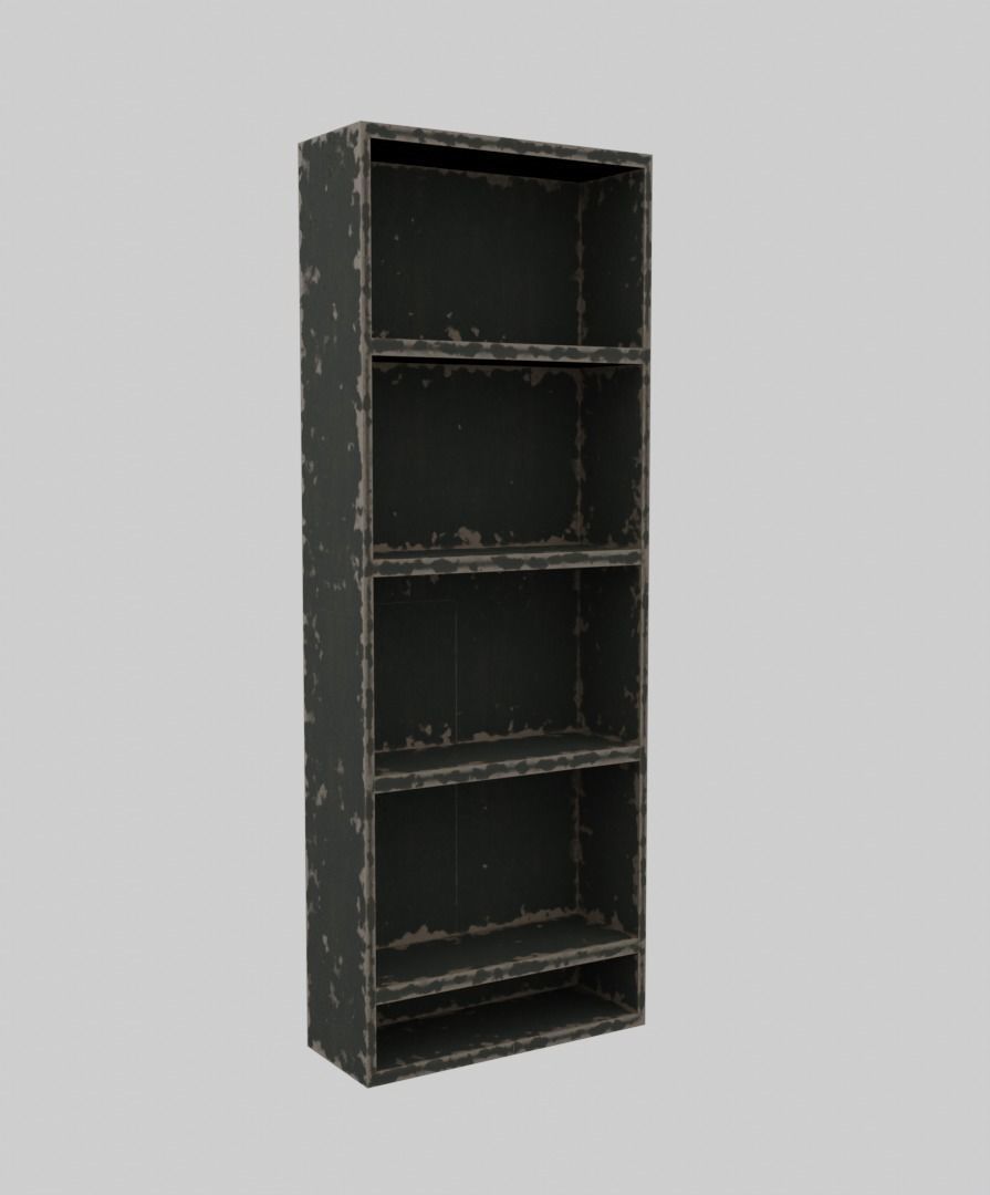 Old wooden wardrobe 3D model_1