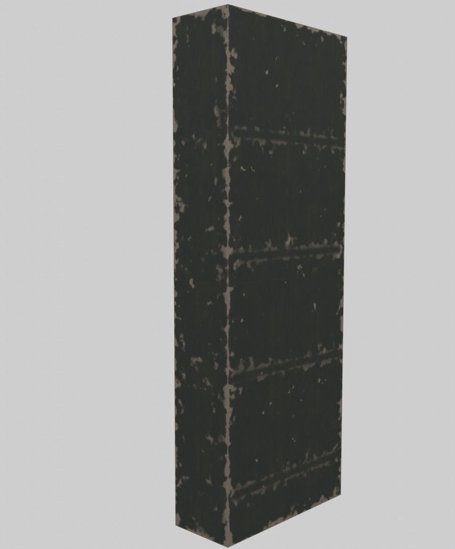 Old wooden wardrobe 3D model_3