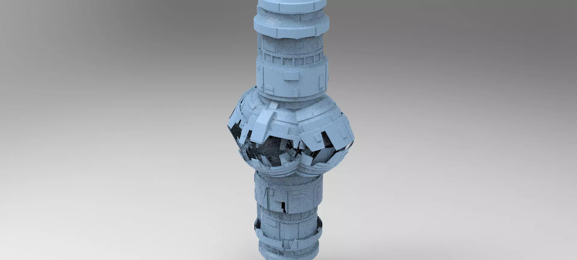 Moon base Power relay Tower 3D model_0