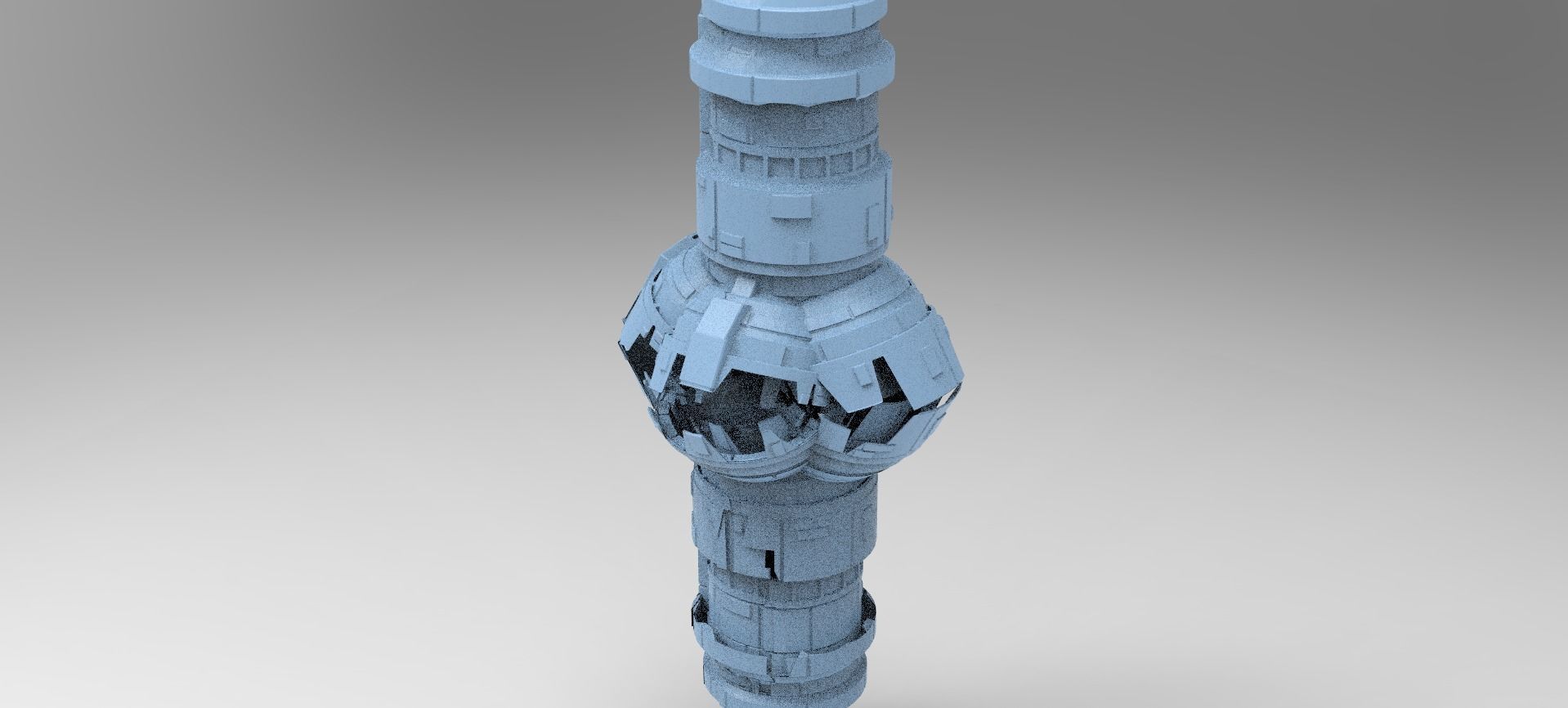Moon base Power relay Tower 3D model_1
