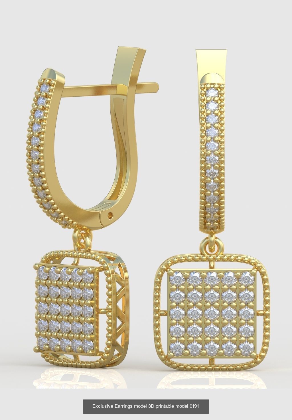 Ring Bracelet Earring and Pendant Set 3D printable model 0021 3D Model Collection_11