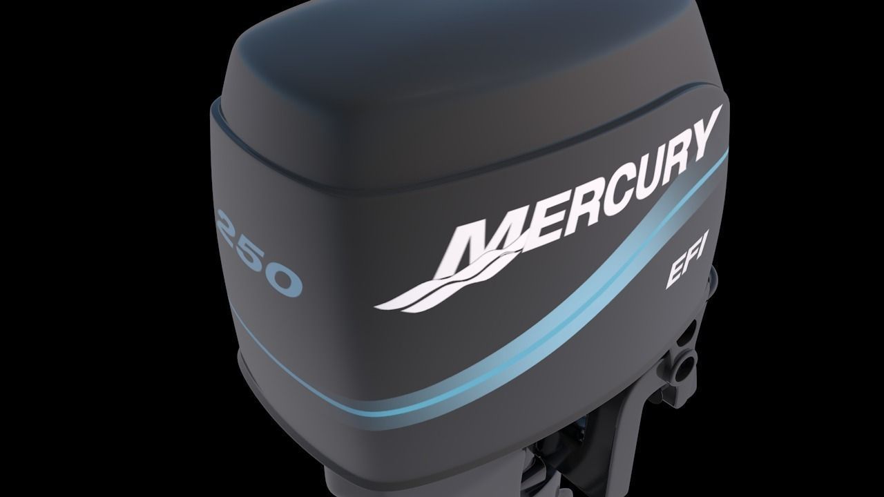 Fishing Boat Outboard Motor Low-poly 3D model_10