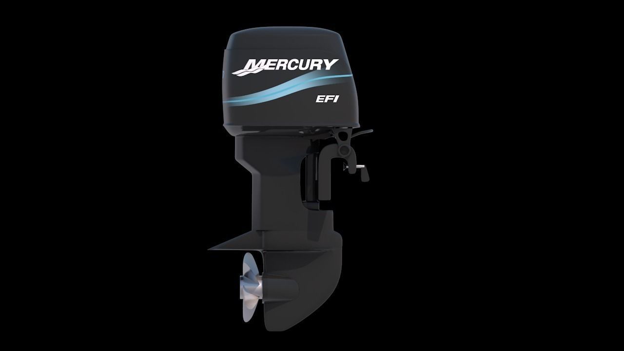 Fishing Boat Outboard Motor Low-poly 3D model_6