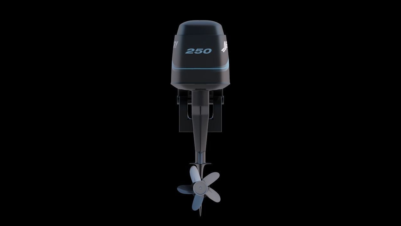 Fishing Boat Outboard Motor Low-poly 3D model_4