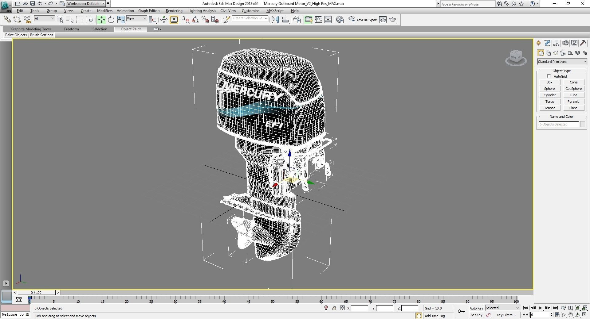 Fishing Boat Outboard Motor Low-poly 3D model_14