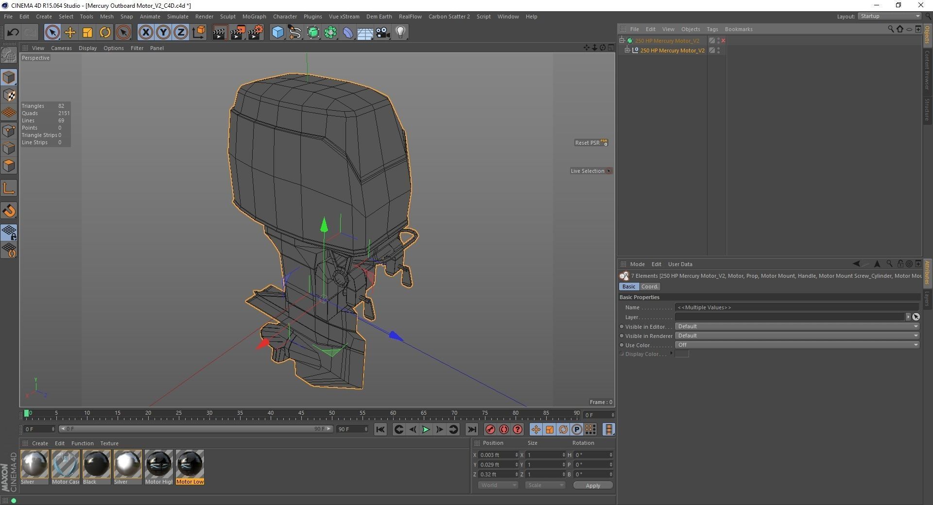 Fishing Boat Outboard Motor Low-poly 3D model_15