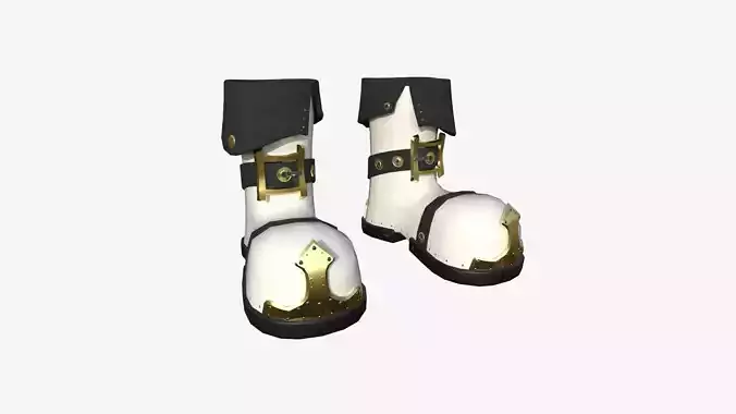 Medieval Boots A10 Luxury Gold - Fantasy Character Design Low-poly 3D model