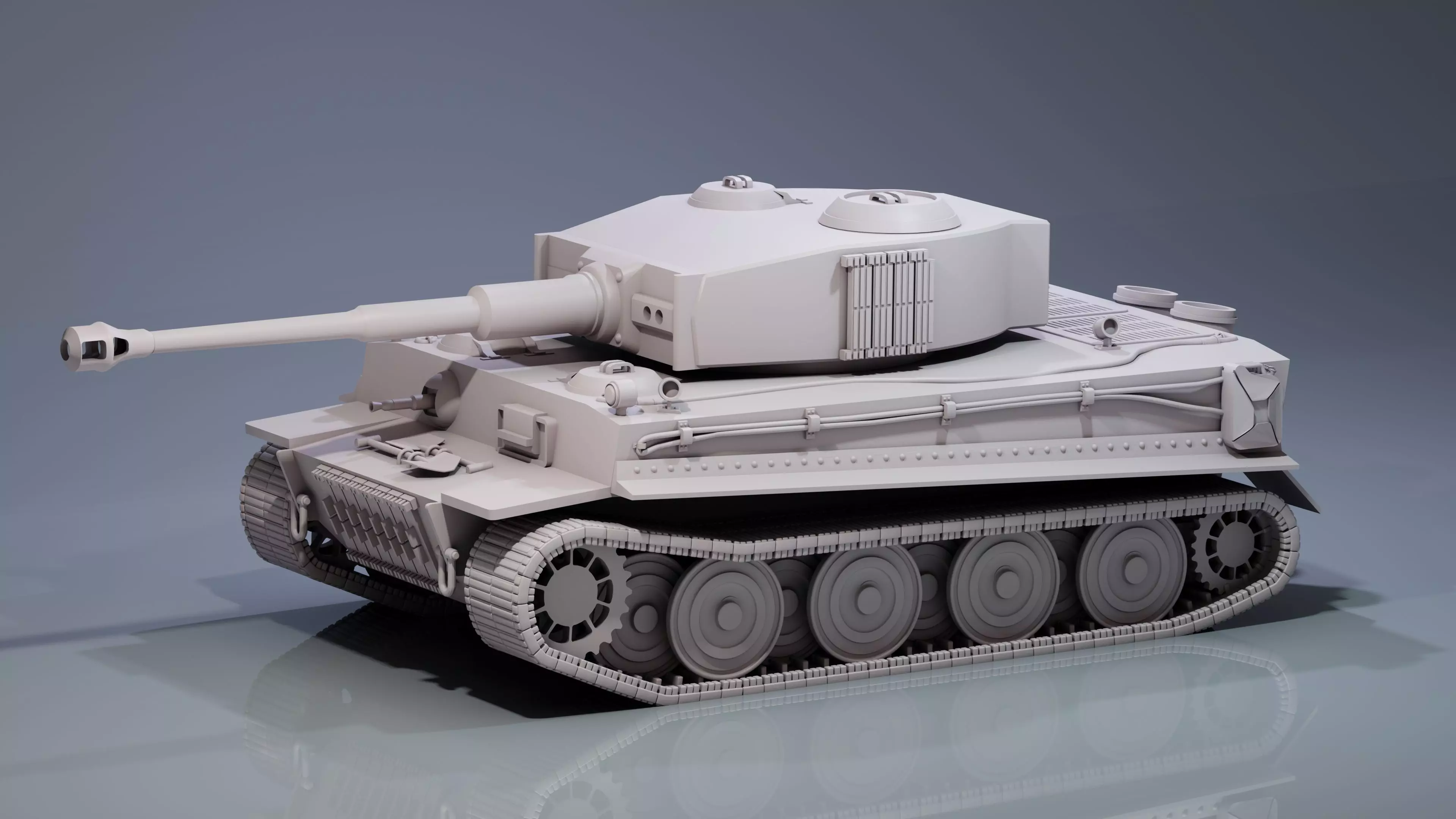 Tiger 1 tank 3D print model