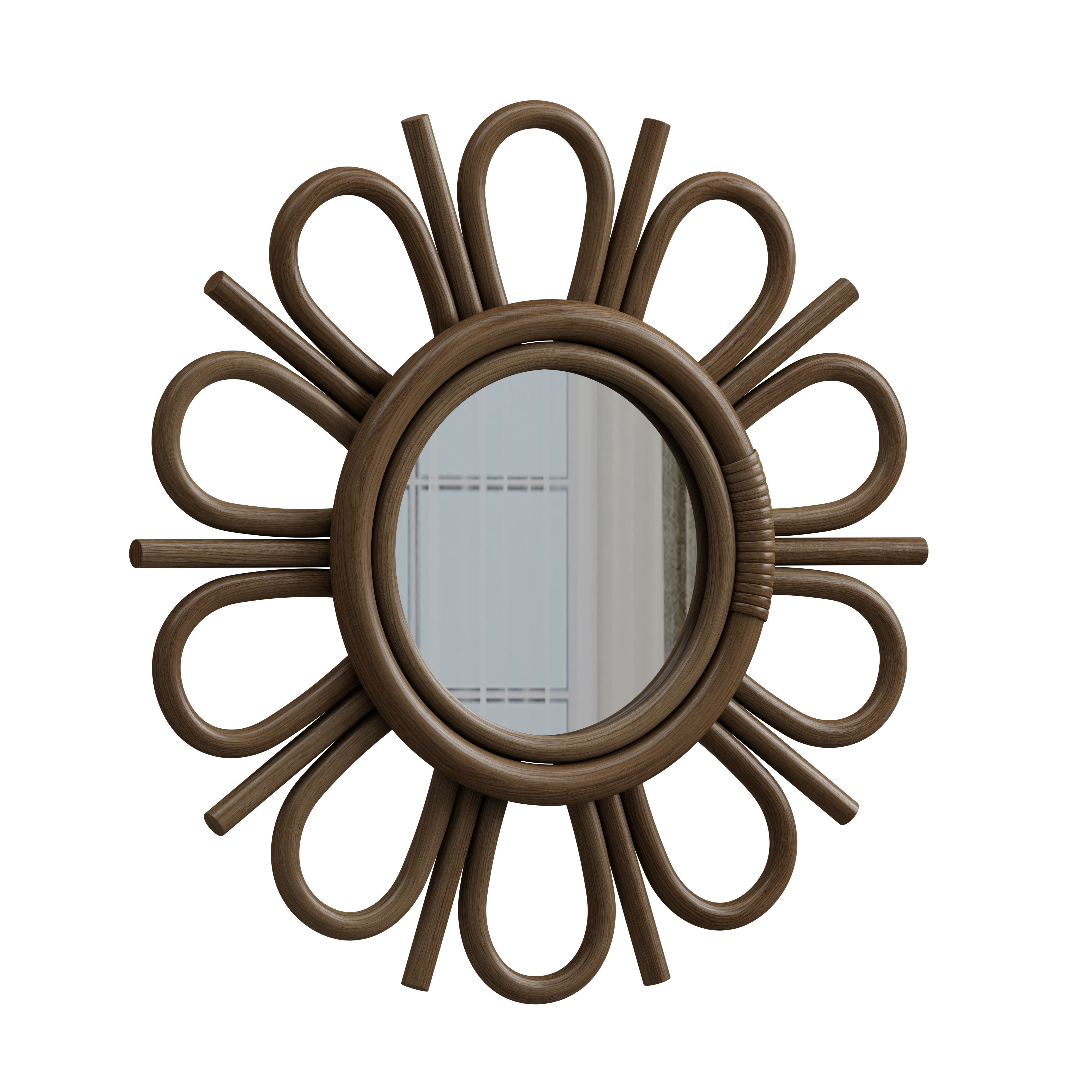 Nogu Rattan Mirror 45 and 35 cm 3D model_3