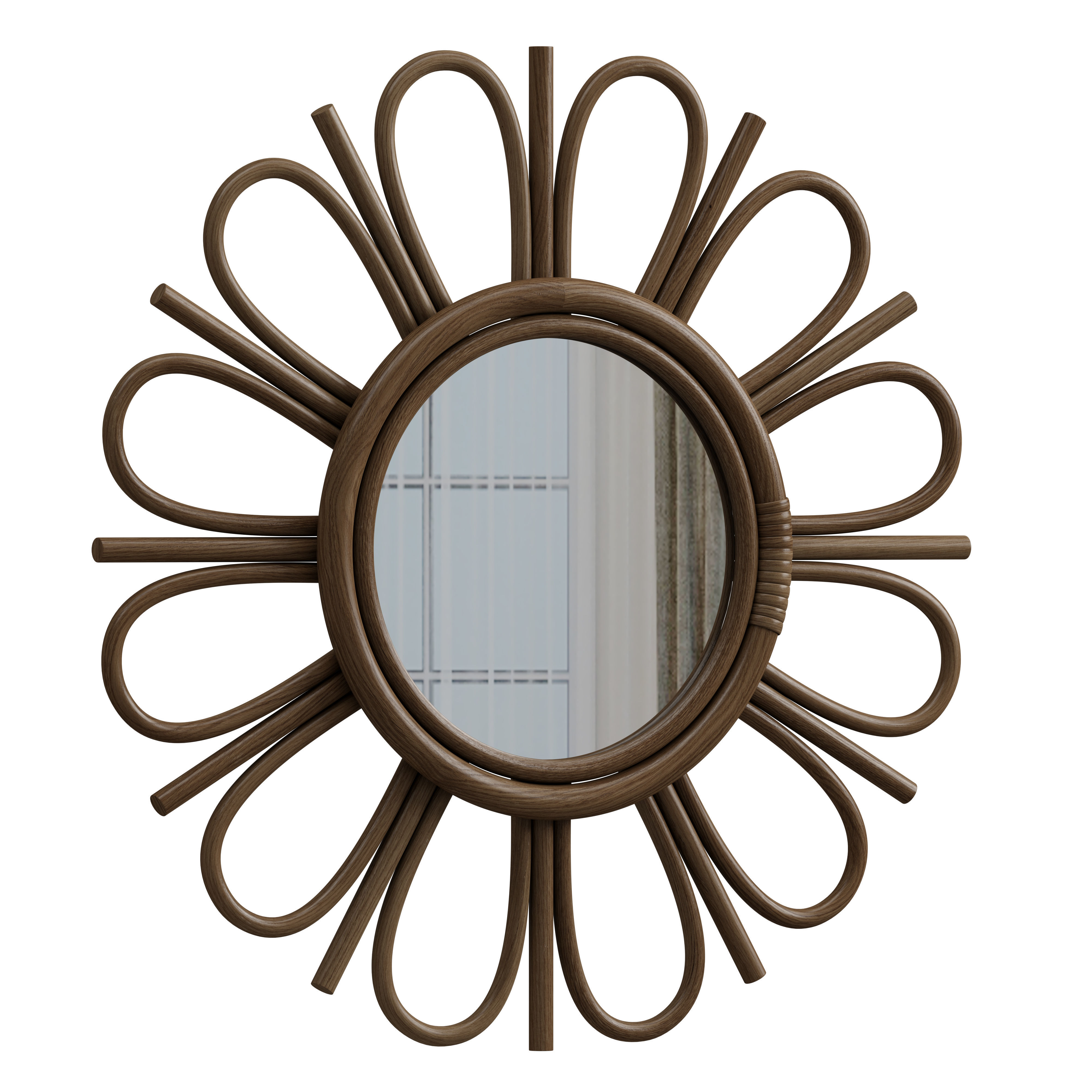 Nogu Rattan Mirror 45 and 35 cm 3D model_2