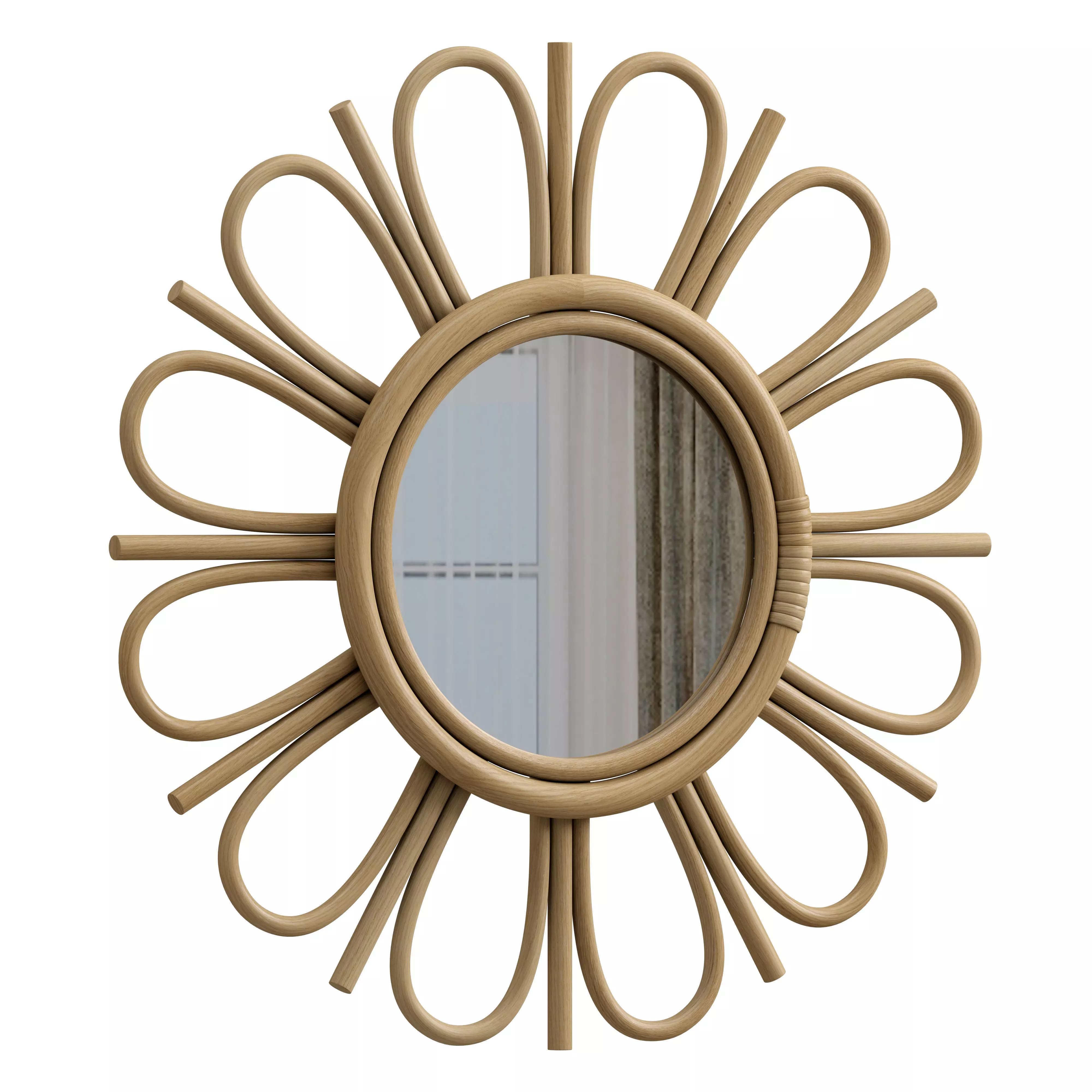 Nogu Rattan Mirror 45 and 35 cm 3D model_0