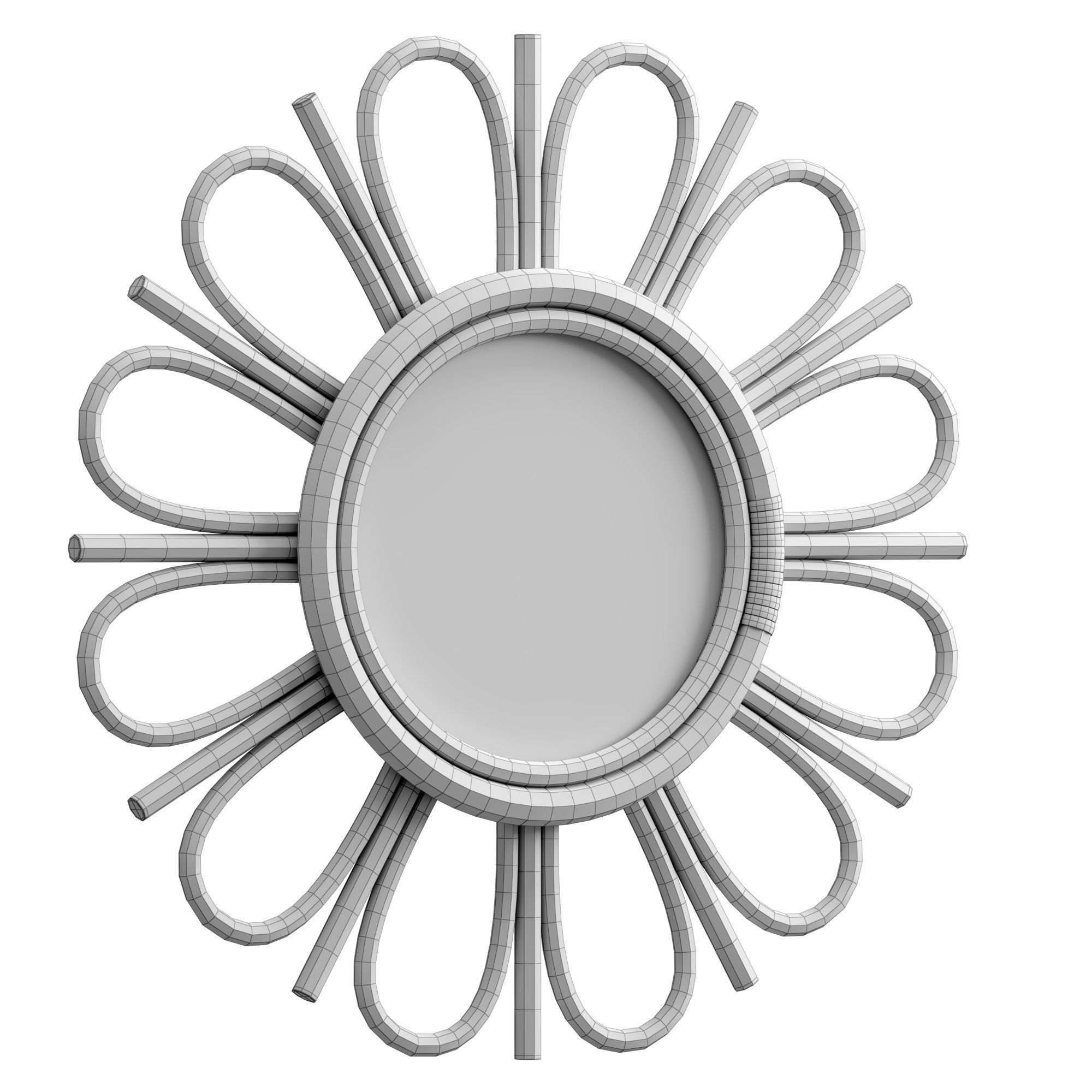 Nogu Rattan Mirror 45 and 35 cm 3D model_5