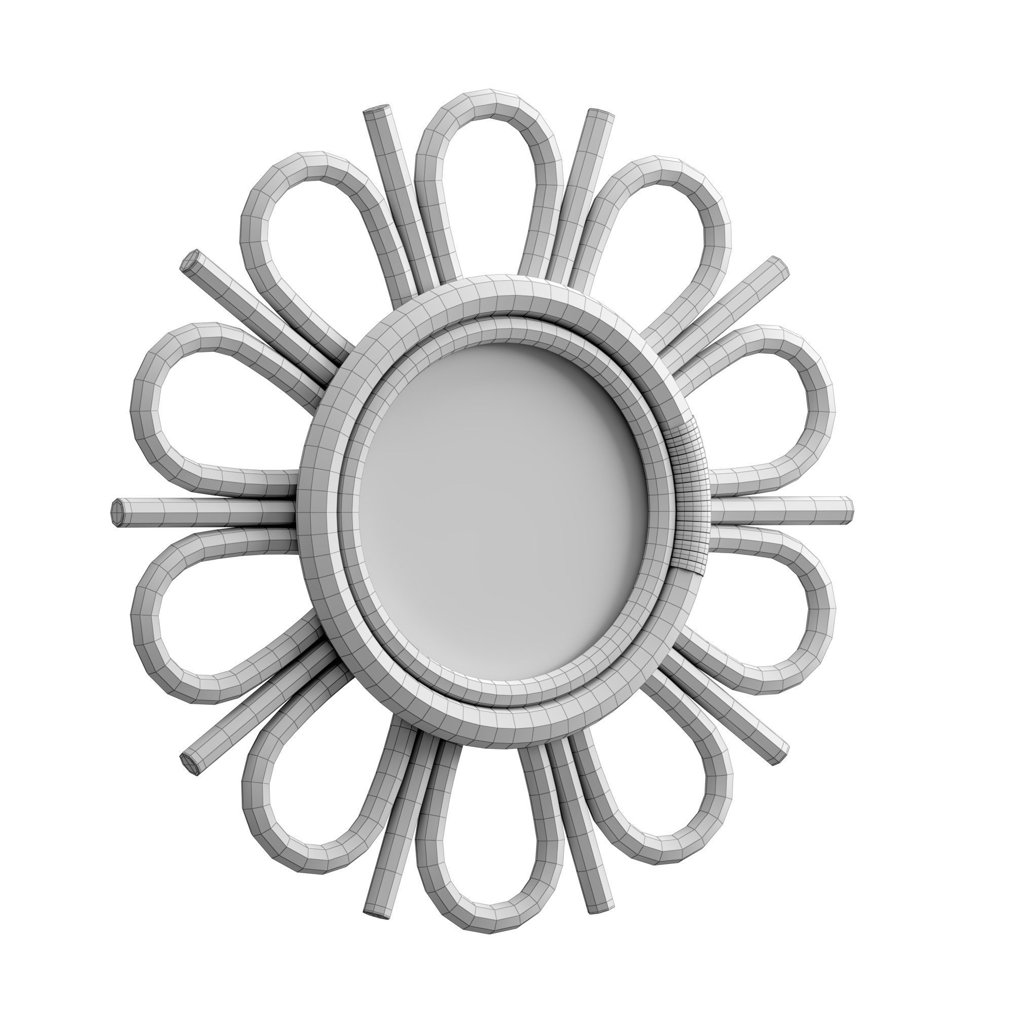 Nogu Rattan Mirror 45 and 35 cm 3D model_4