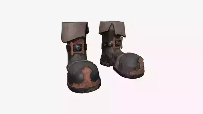 Medieval Boots A11 Dirt Destroyed - Fantasy Character Design
