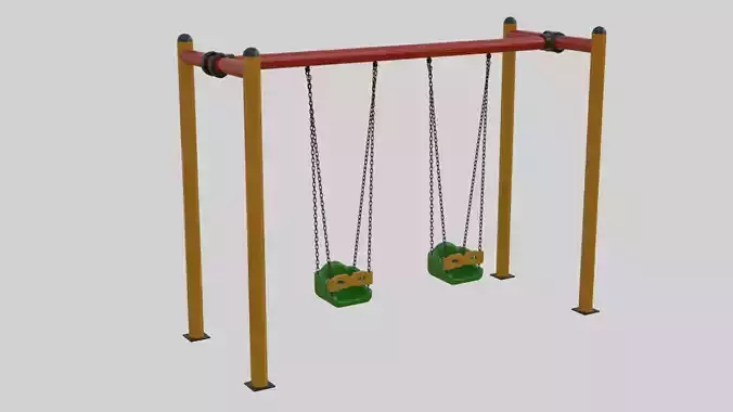 Playground Metal Double Swing - 01