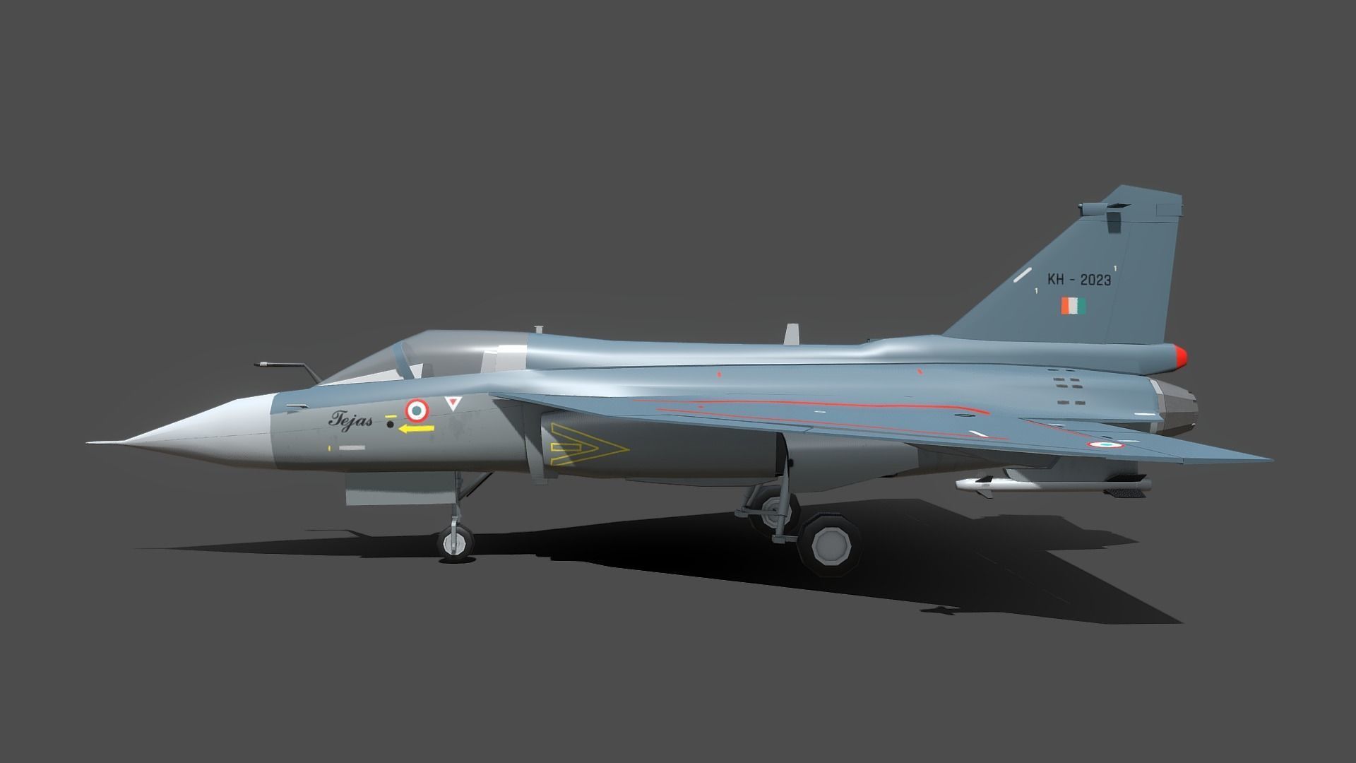HAL Tejas Low-poly 3D model_2