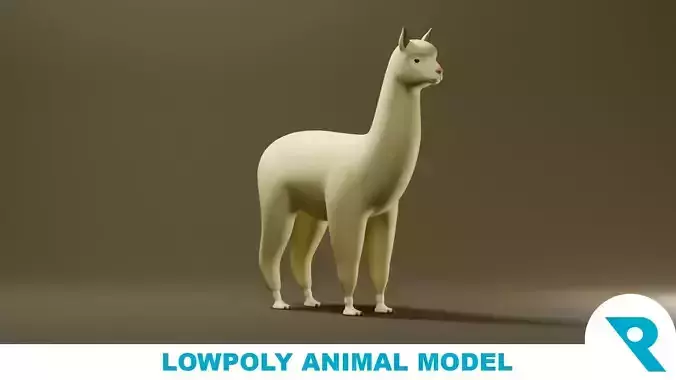 Alpaca Base Mesh Low-poly Low-poly 3D model