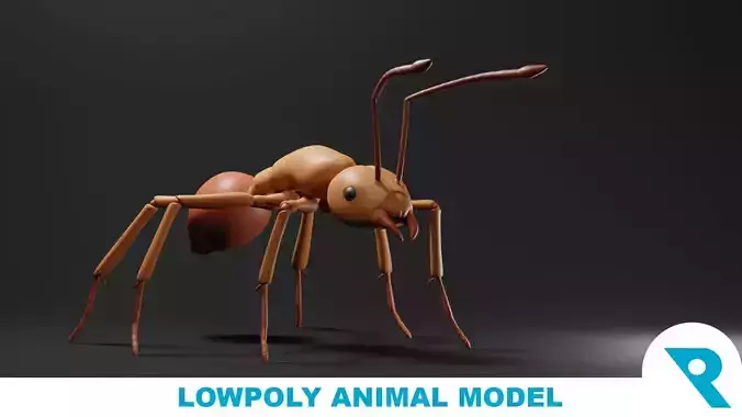 Ant Base Mesh Low-poly Low-poly 3D model