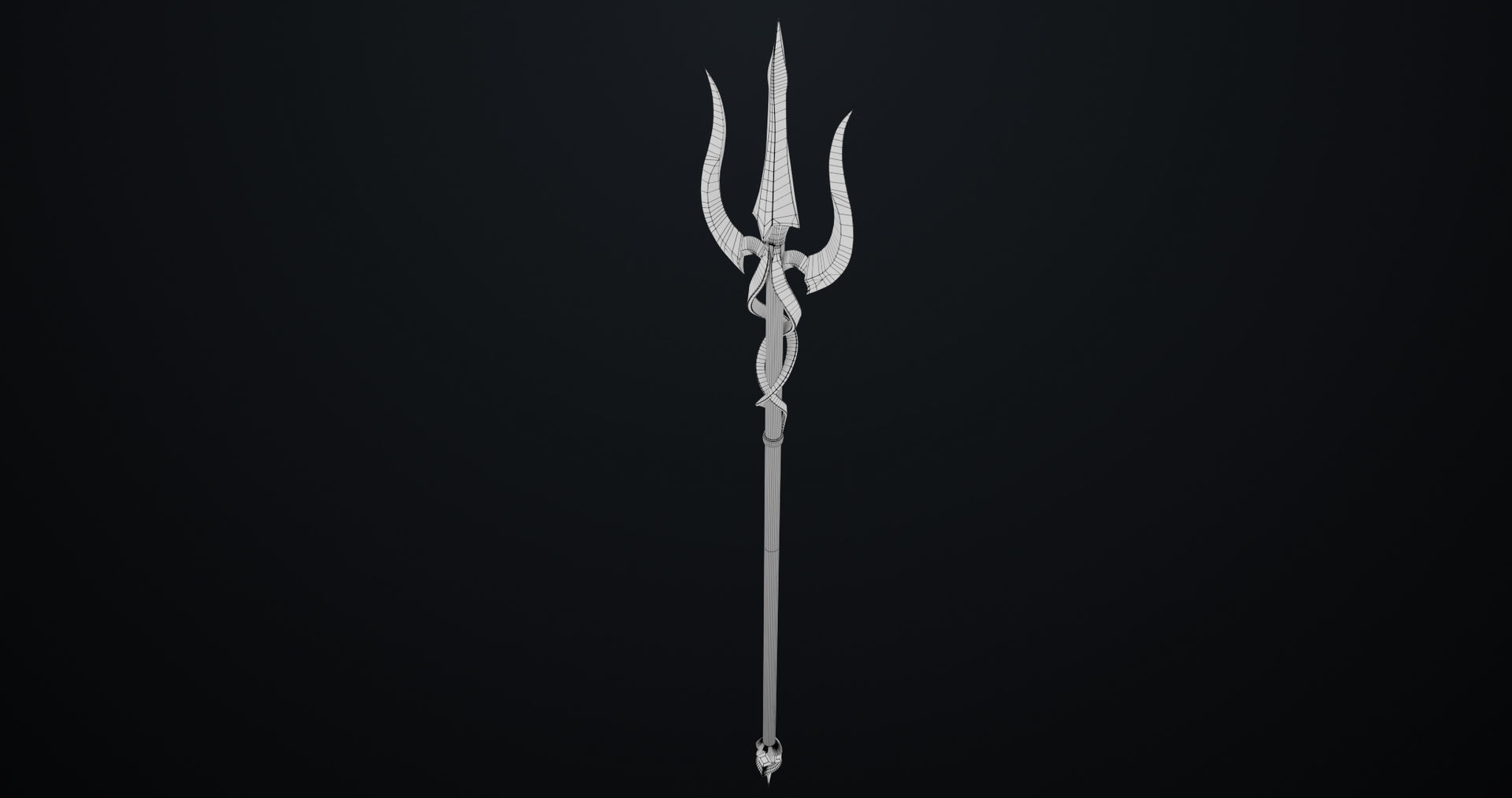 Fantasy Trident 02 All PBR Unity UE Textures Included Low-poly 3D model_17