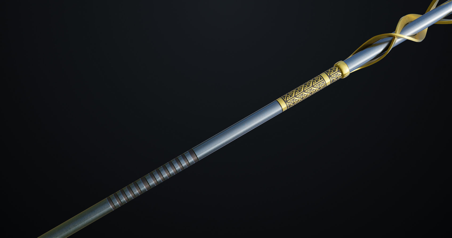 Fantasy Trident 02 All PBR Unity UE Textures Included Low-poly 3D model_13