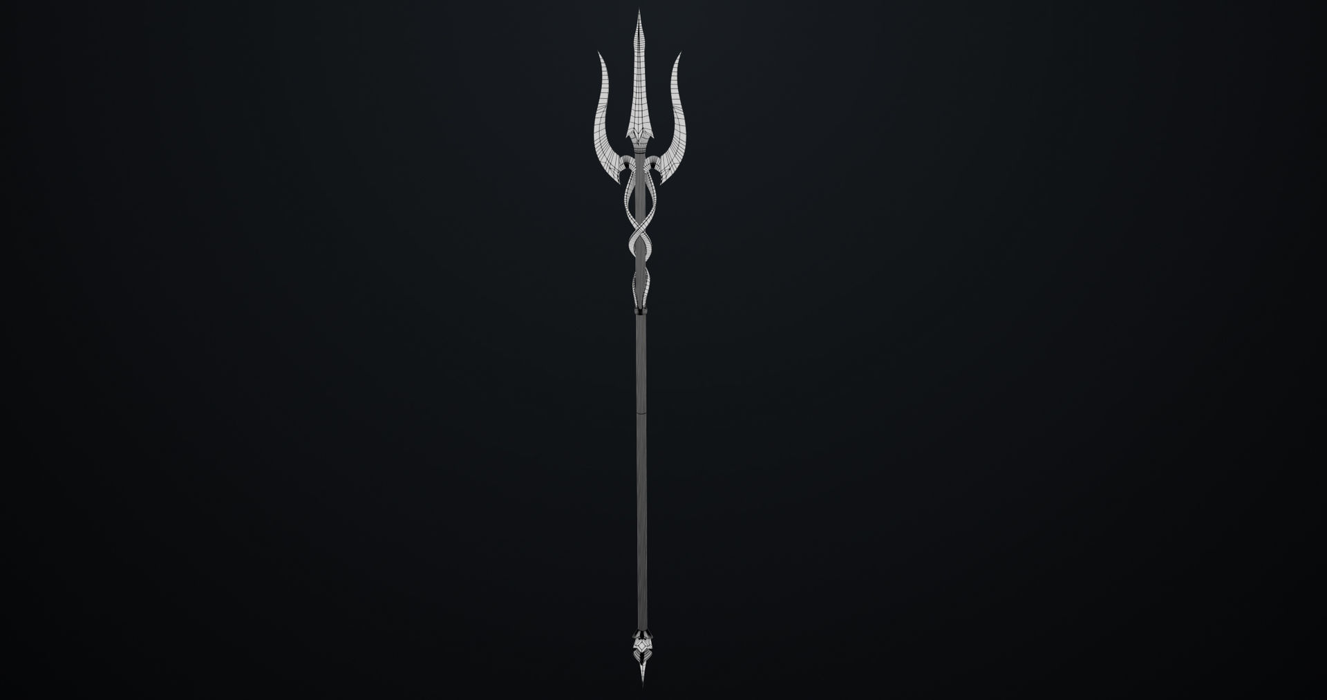 Fantasy Trident 02 All PBR Unity UE Textures Included Low-poly 3D model_15