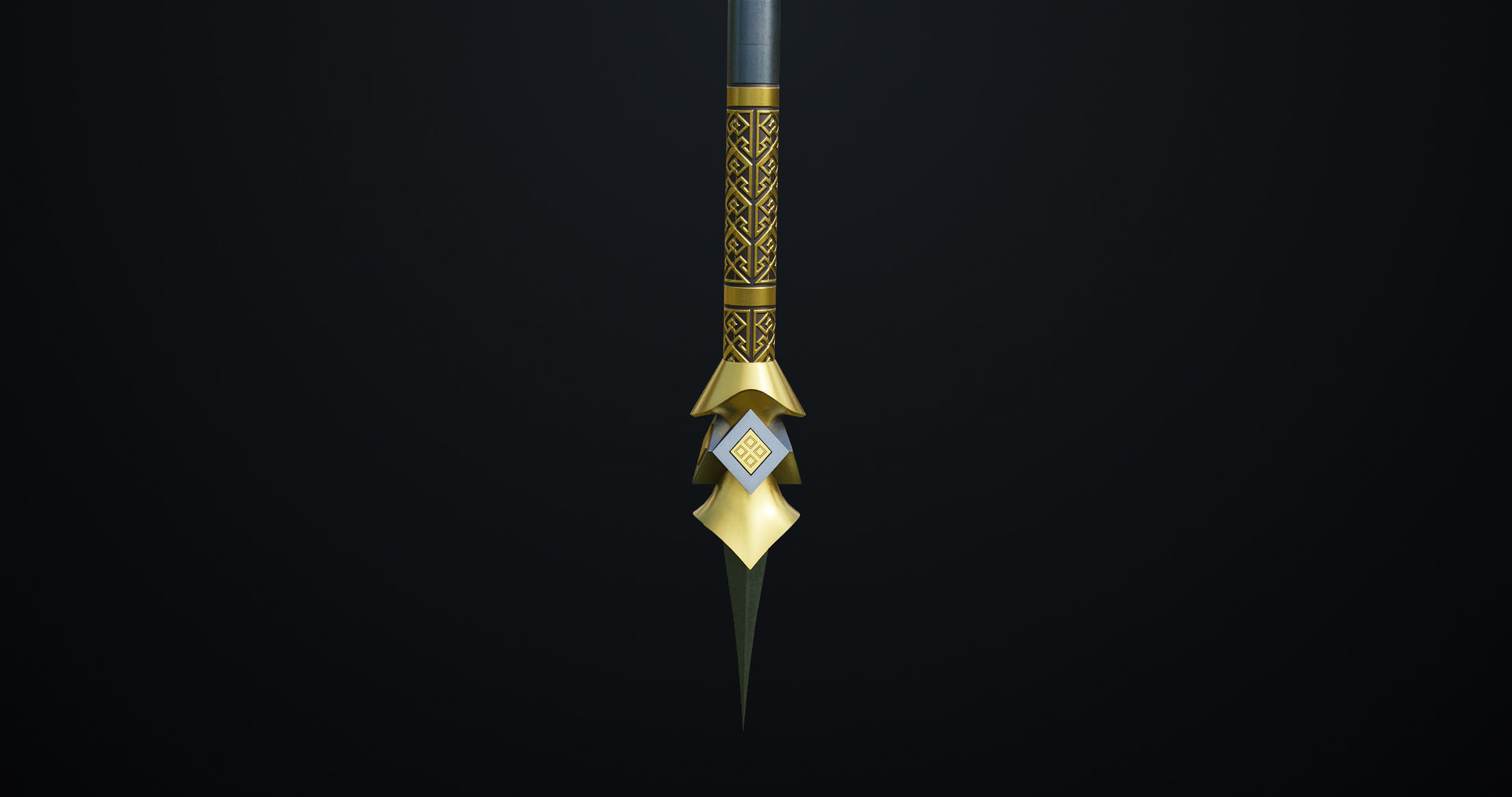 Fantasy Trident 02 All PBR Unity UE Textures Included Low-poly 3D model_9