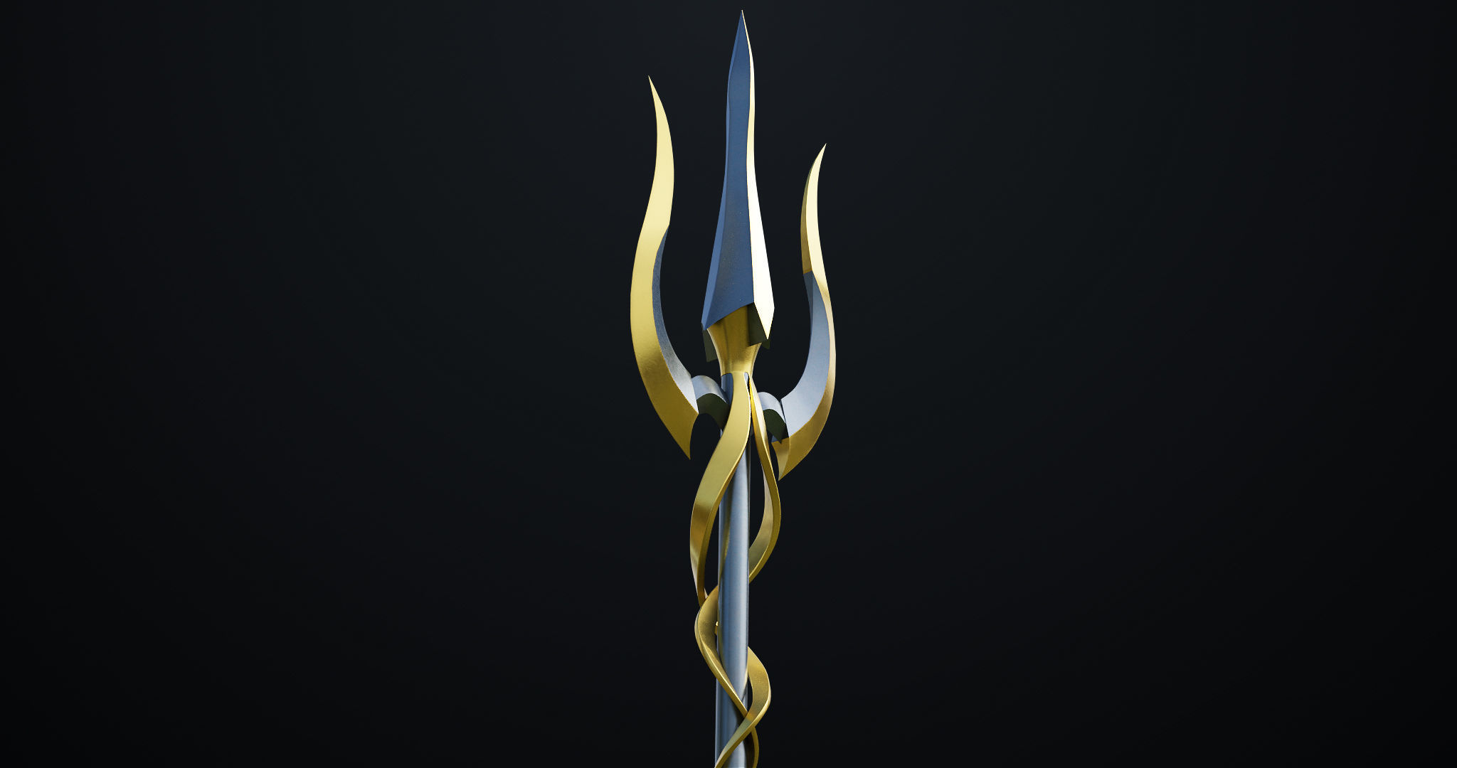 Fantasy Trident 02 All PBR Unity UE Textures Included Low-poly 3D model_10