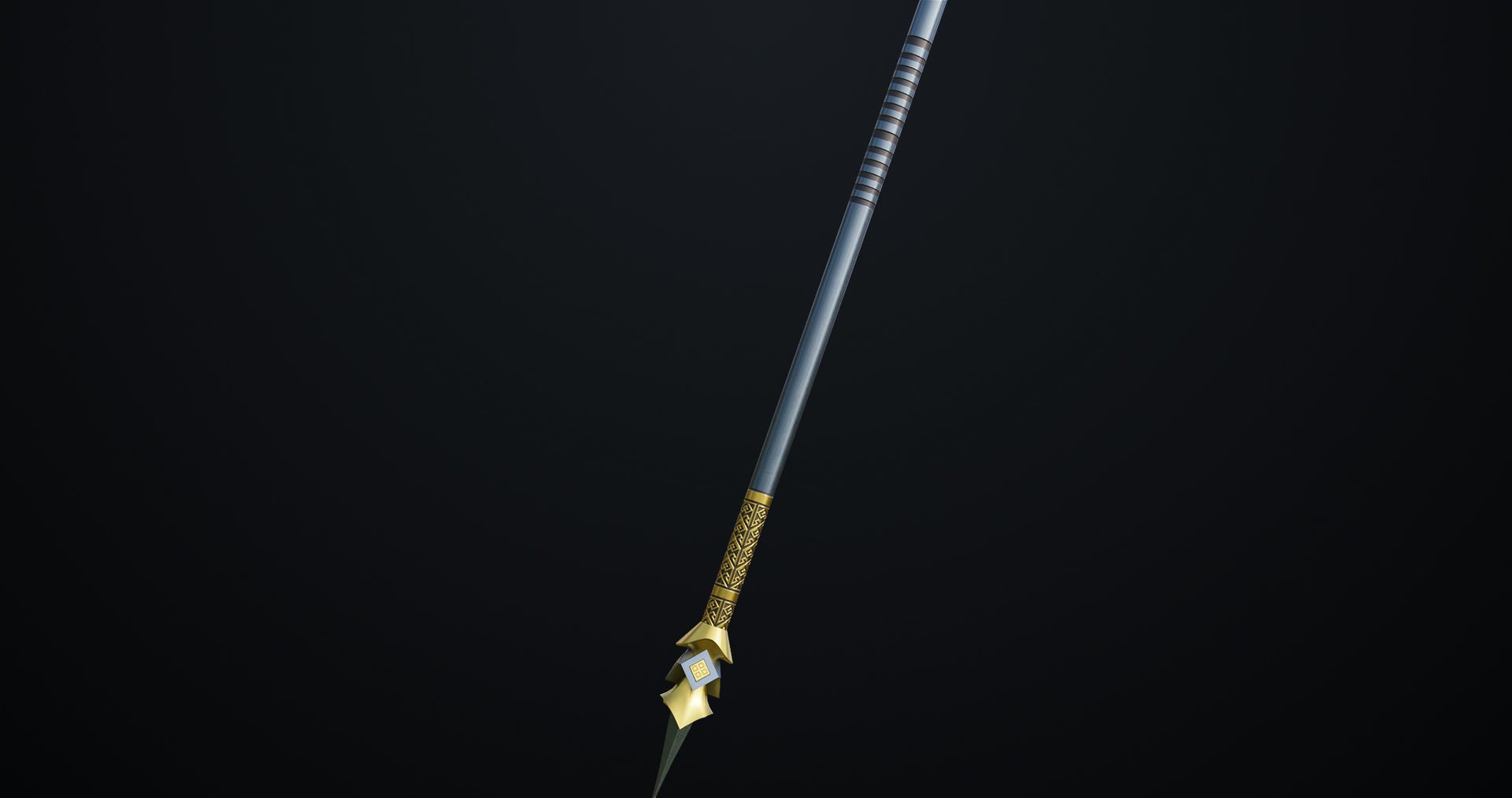 Fantasy Trident 02 All PBR Unity UE Textures Included Low-poly 3D model_6