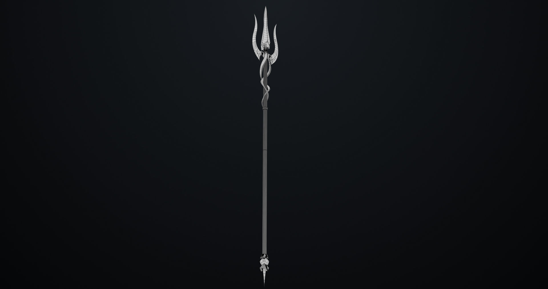 Fantasy Trident 02 All PBR Unity UE Textures Included Low-poly 3D model_21