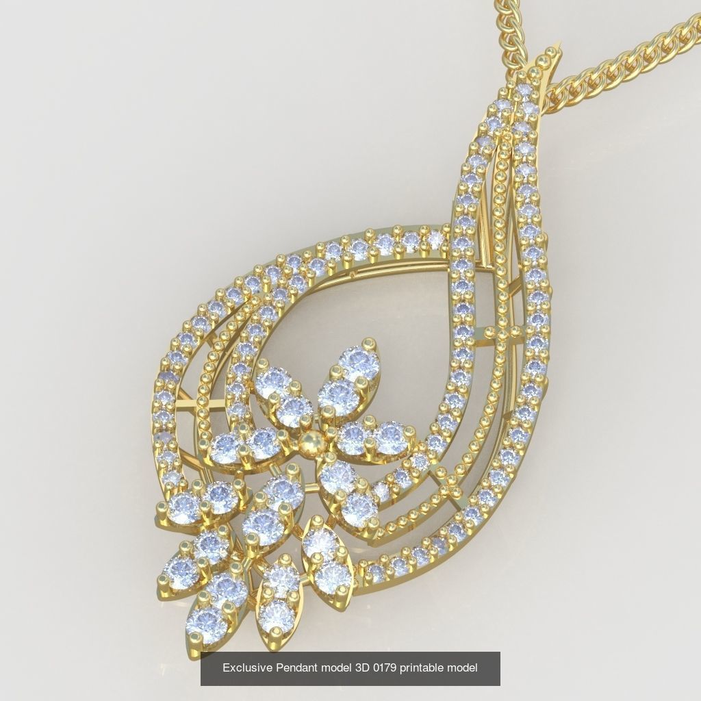 Ring Bracelet Earring and Pendant Set 3D printable model 0023 3D Model Collection_5