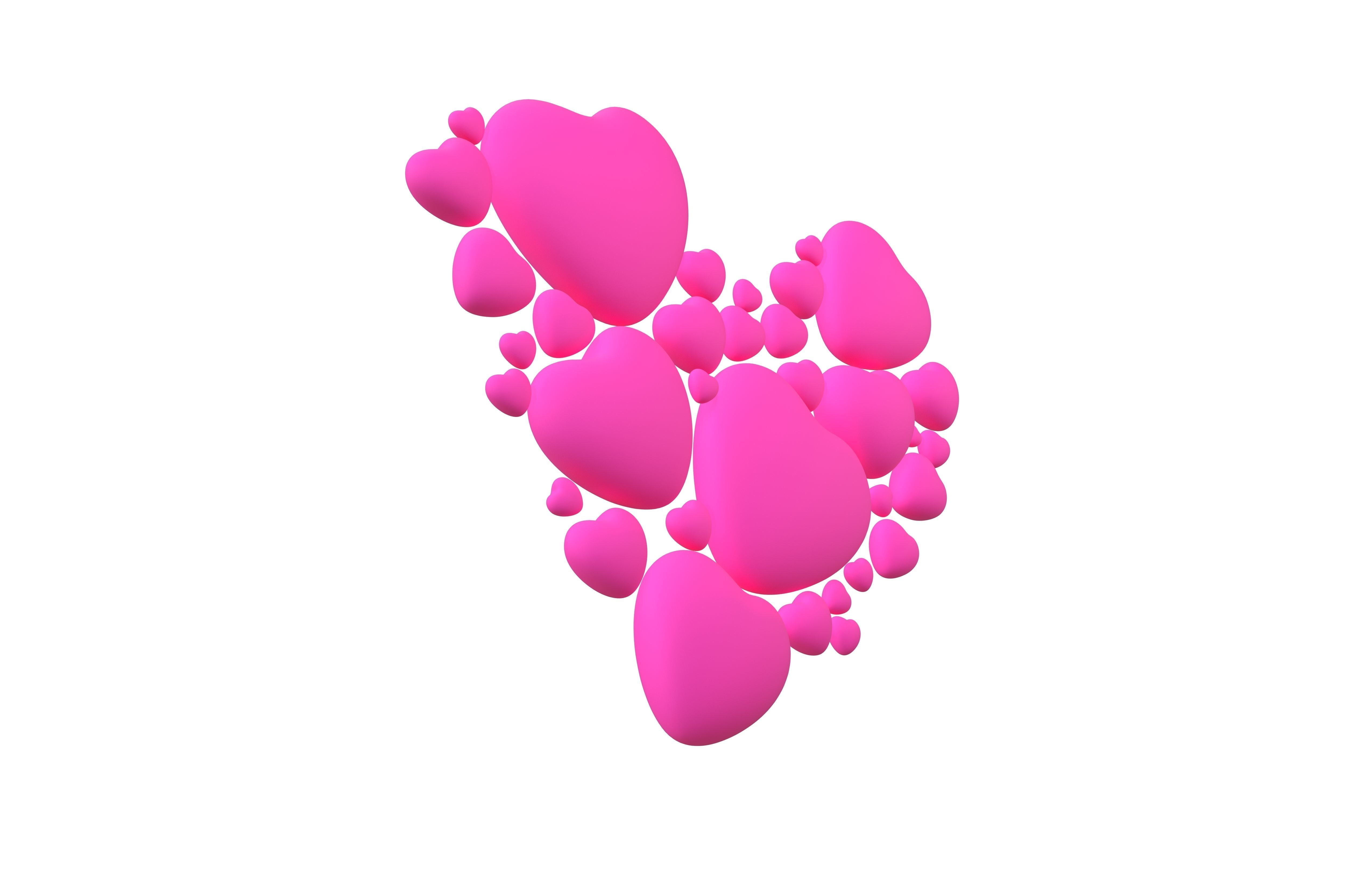 Combination Design Heart Icon v1 001 3D model_3