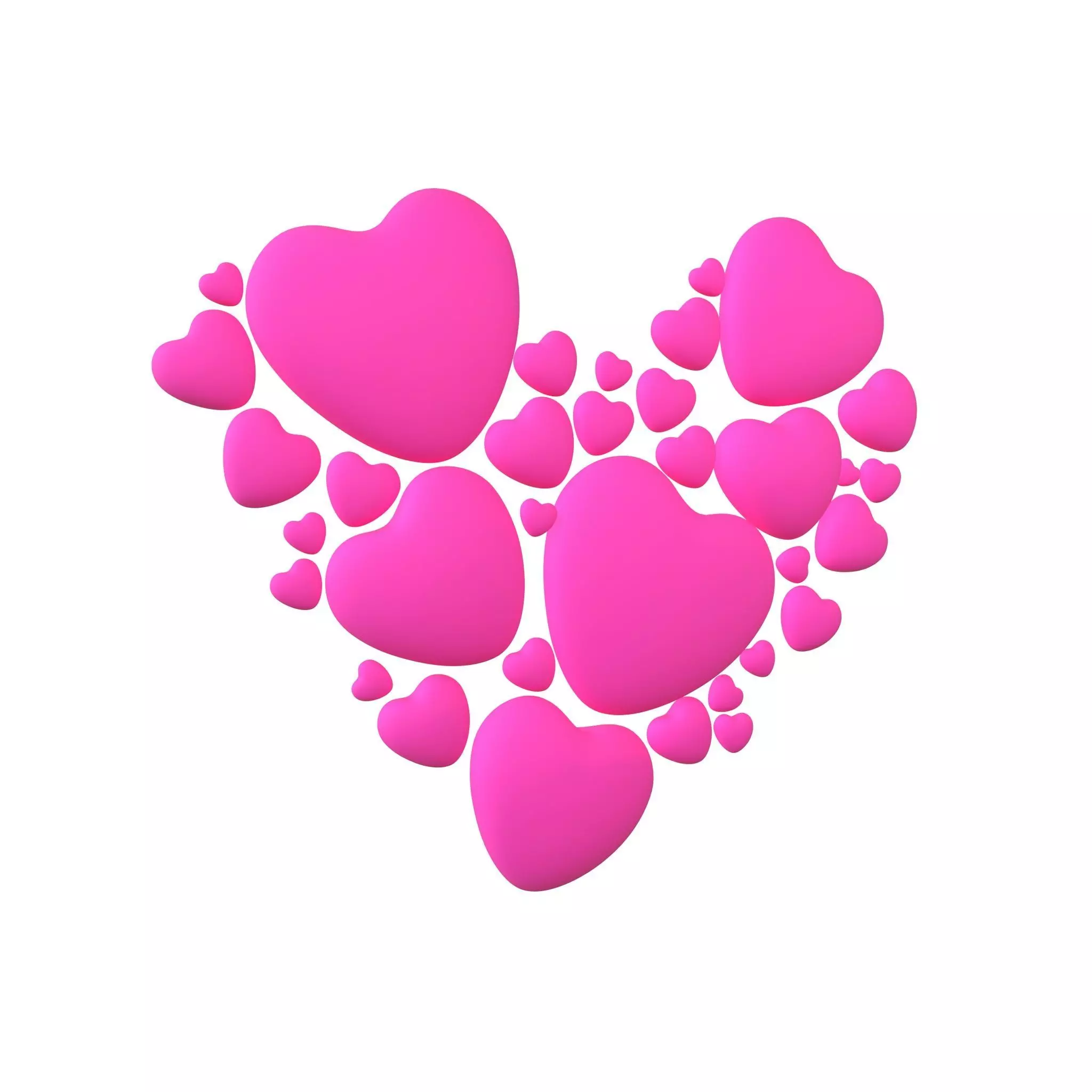 Combination Design Heart Icon v1 001 3D model_0