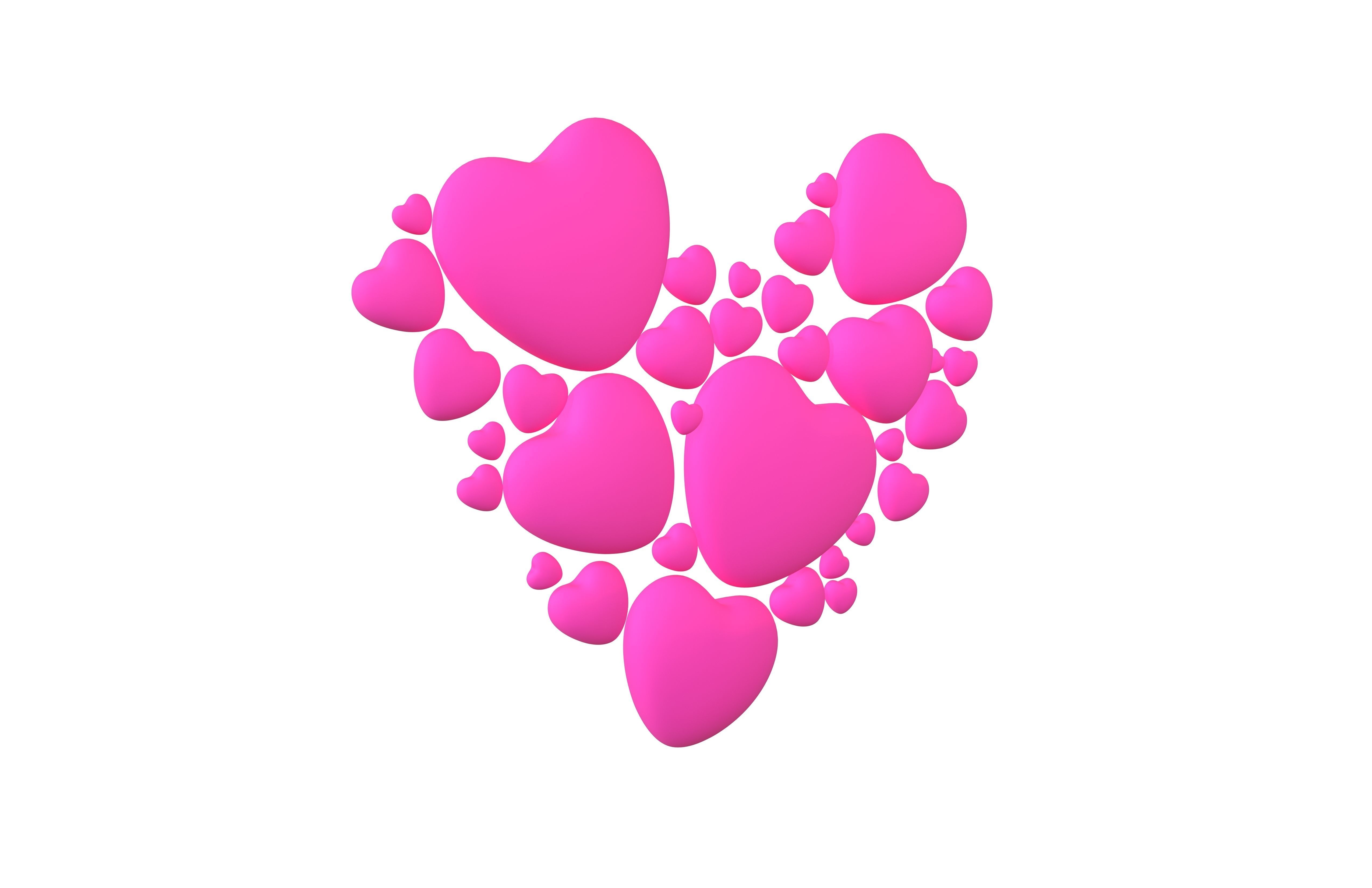 Combination Design Heart Icon v1 001 3D model_1