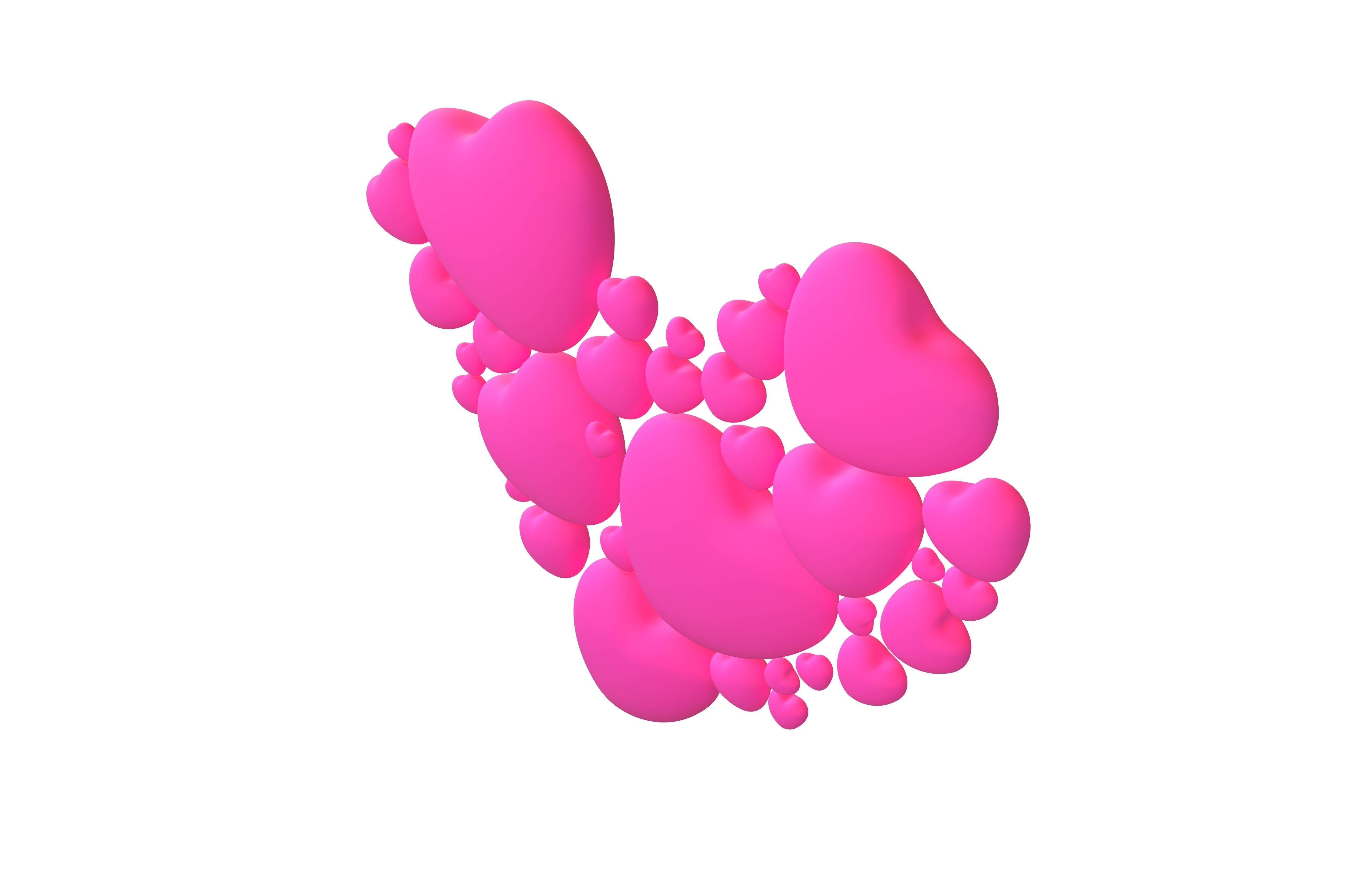 Combination Design Heart Icon v1 001 3D model_2