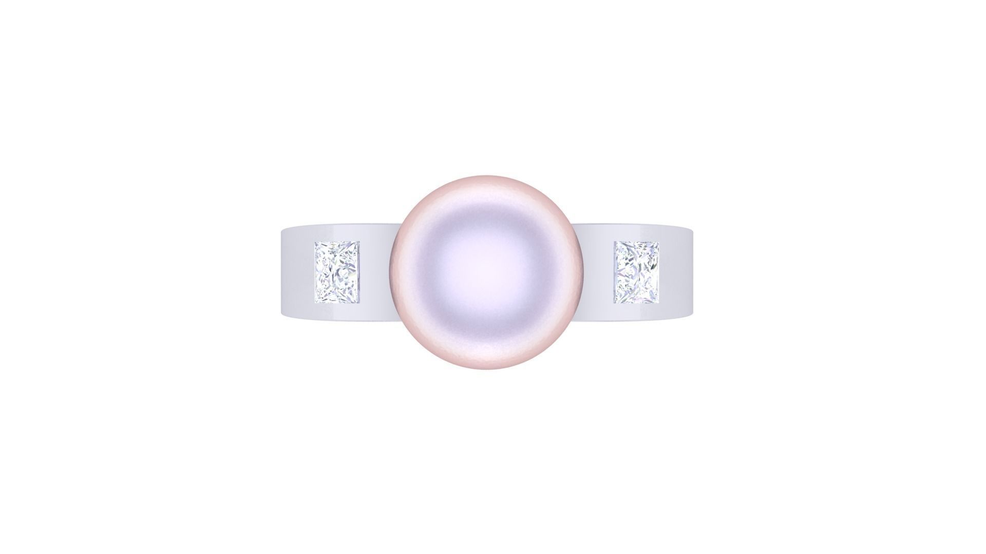 Solitaire Engagement Wedding Opal Stone Ring 3D print model_1
