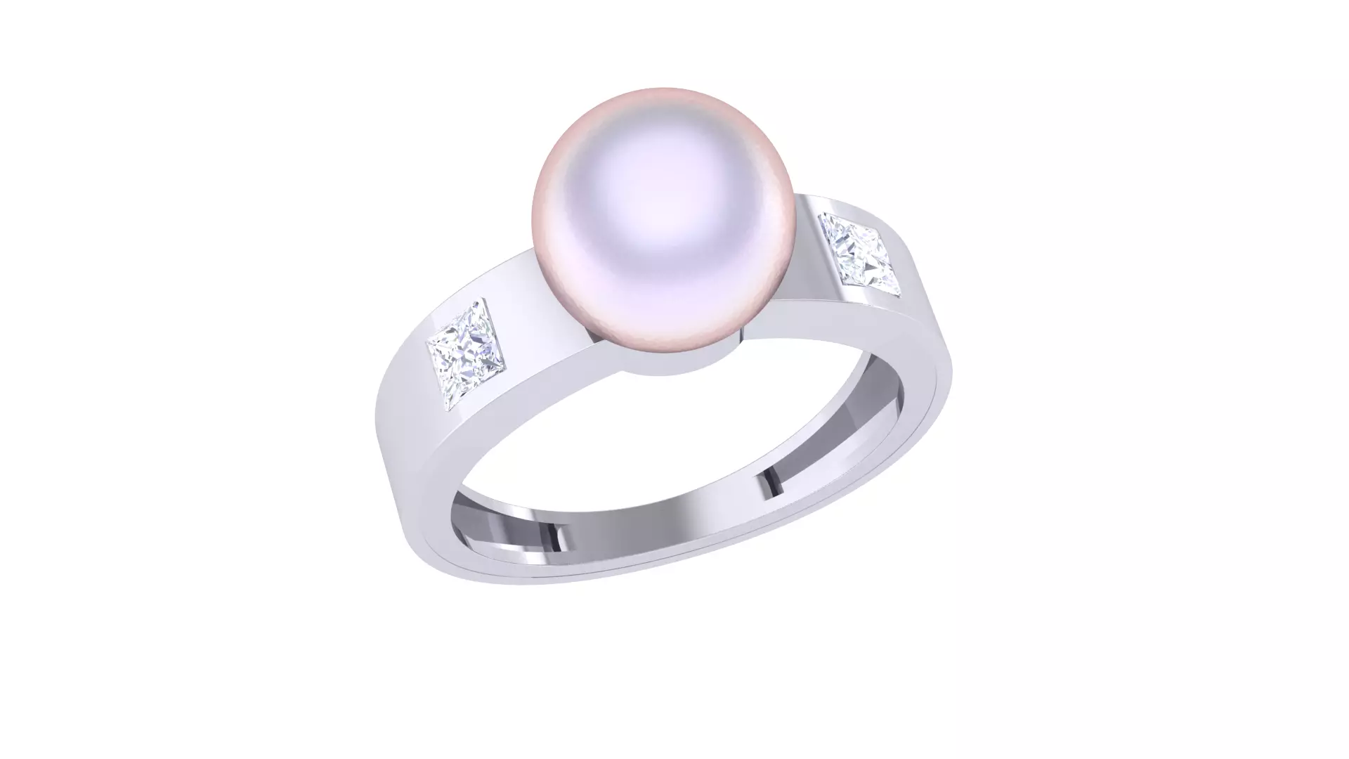 Solitaire Engagement Wedding Opal Stone Ring 3D print model_0