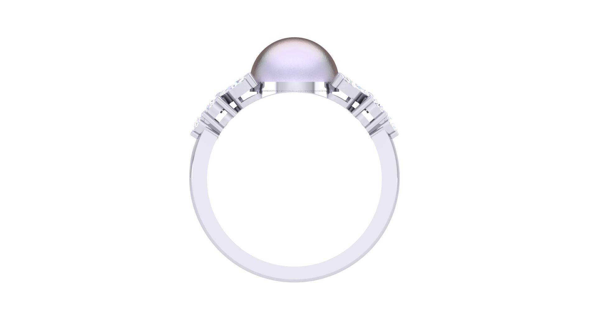Solitaire Engagement Wedding Opal Stone Ring 3D print model_2