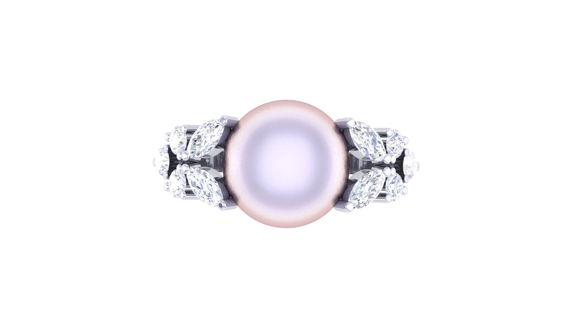 Solitaire Engagement Wedding Opal Stone Ring 3D print model_1