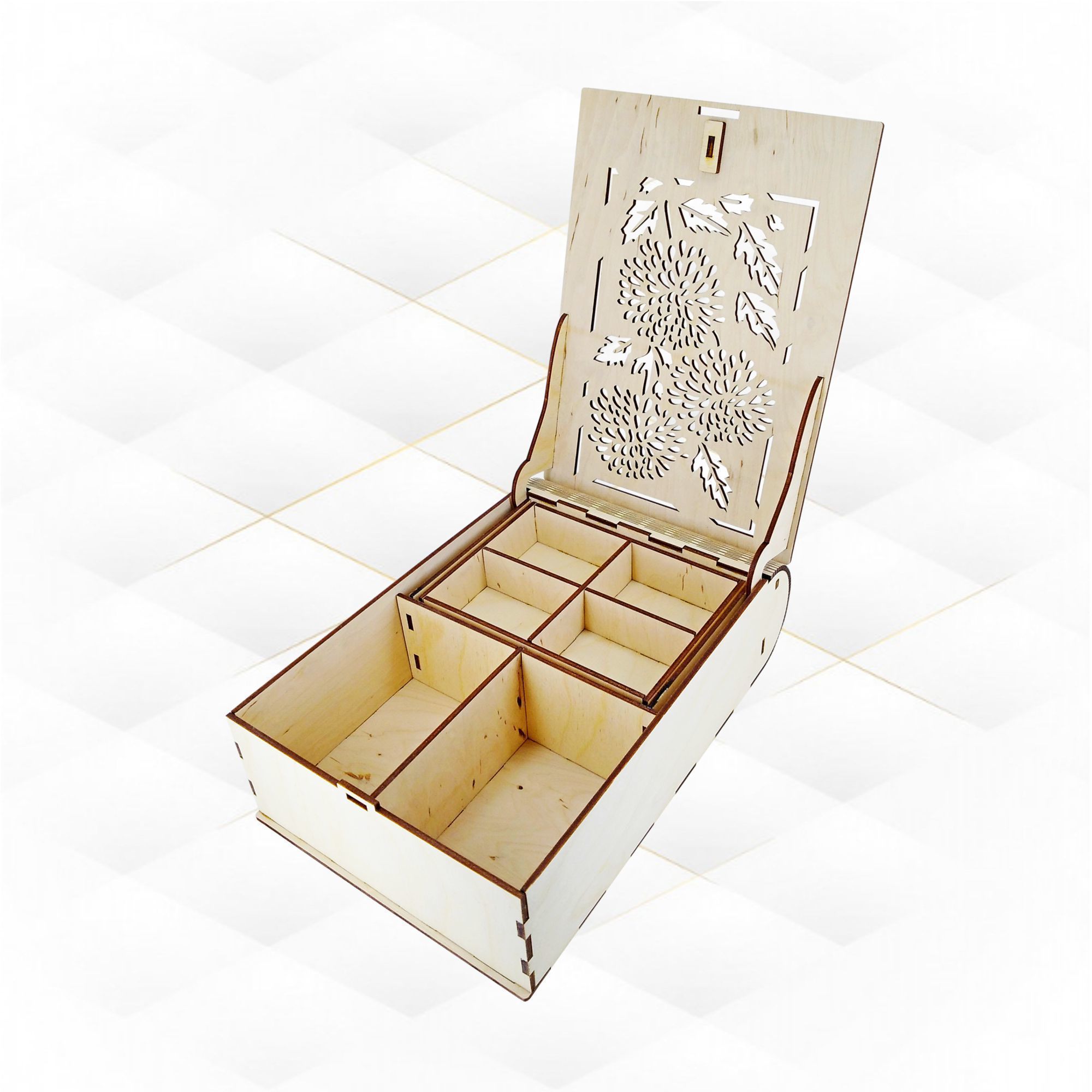 Gift jewelry box svg dxf design laser cutting 3D model 3D printable ...