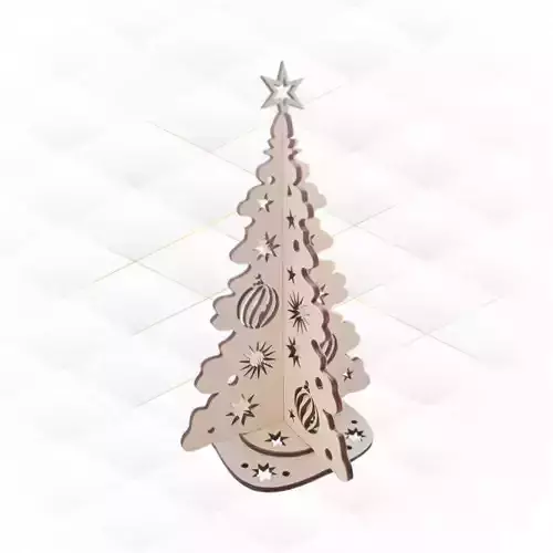 Christmas tree pattern ready use laser cut file 3D print model