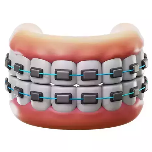 Teeth Braces 3D Icon Low-poly 3D model