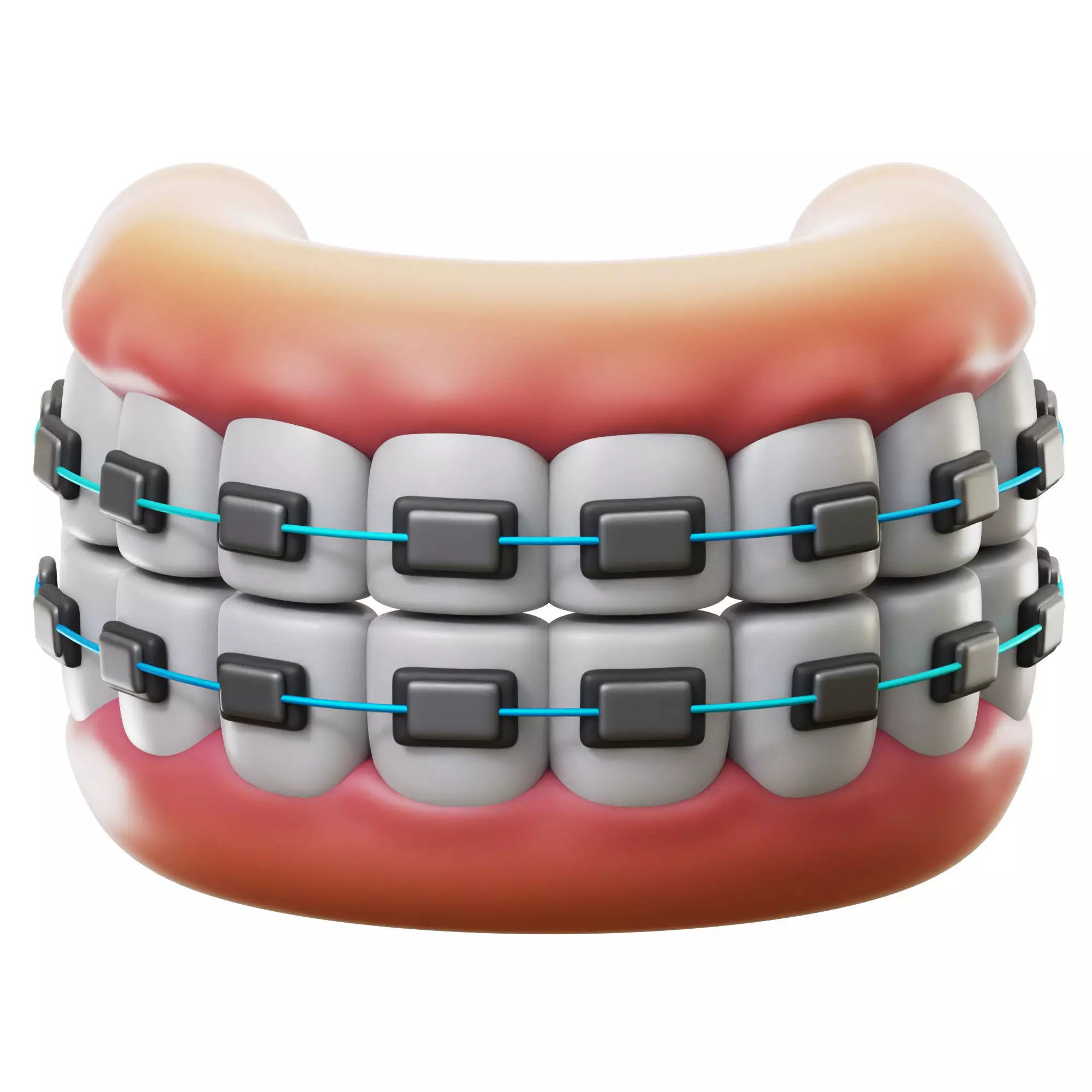 Teeth Braces 3D Icon Low-poly 3D model_0