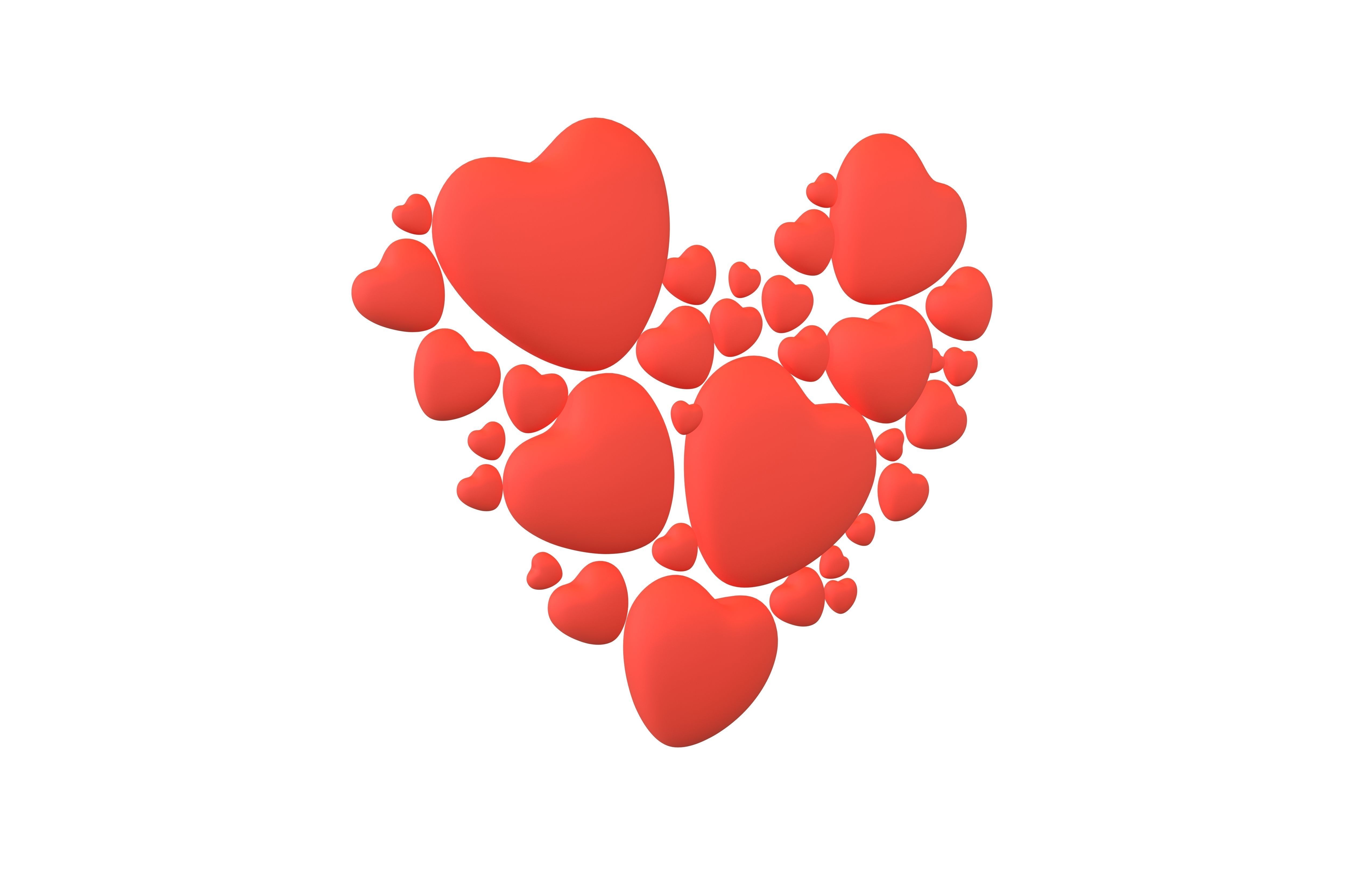 Combination Design Heart Icon v1 002 3D model_1