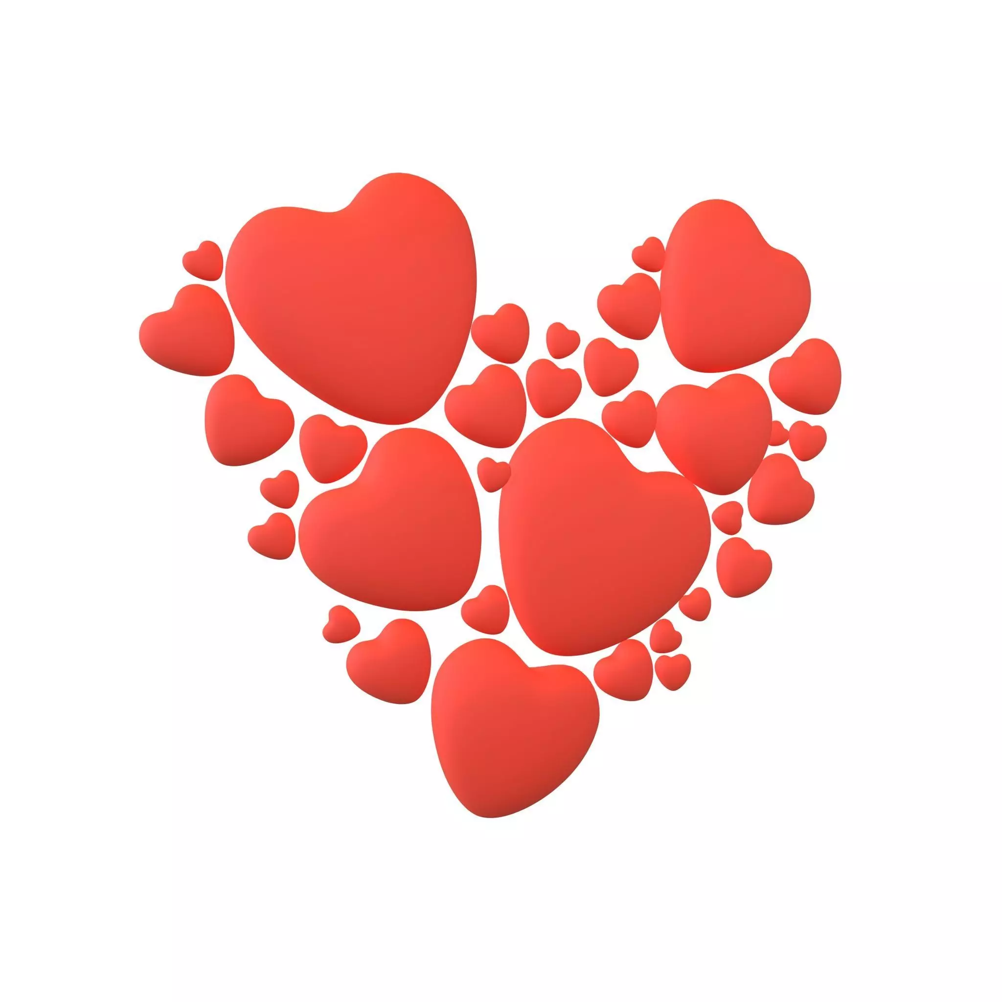 Combination Design Heart Icon v1 002 3D model_0